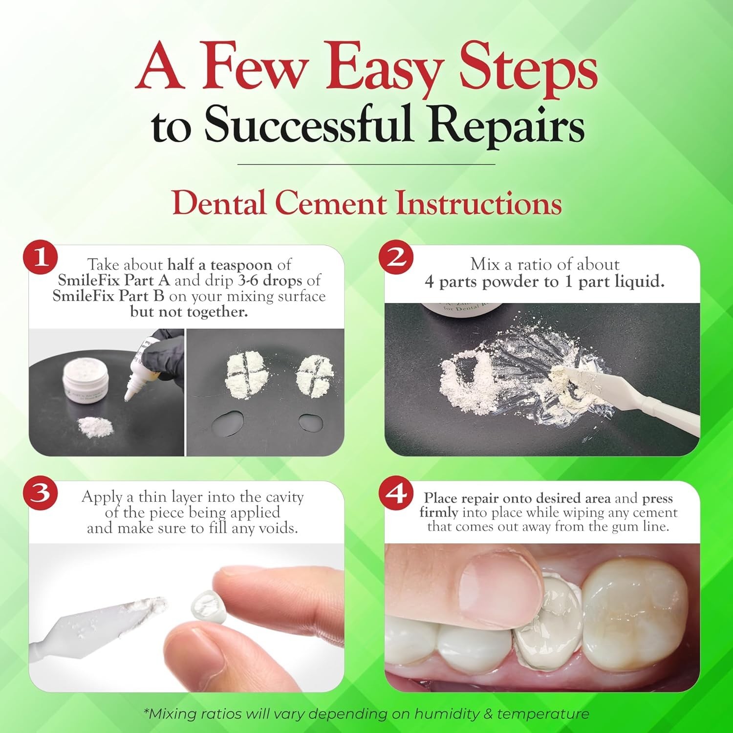 Comprehensive DIY Dental Repair Kit – Waterproof Zinc Oxide Cement for Home Use