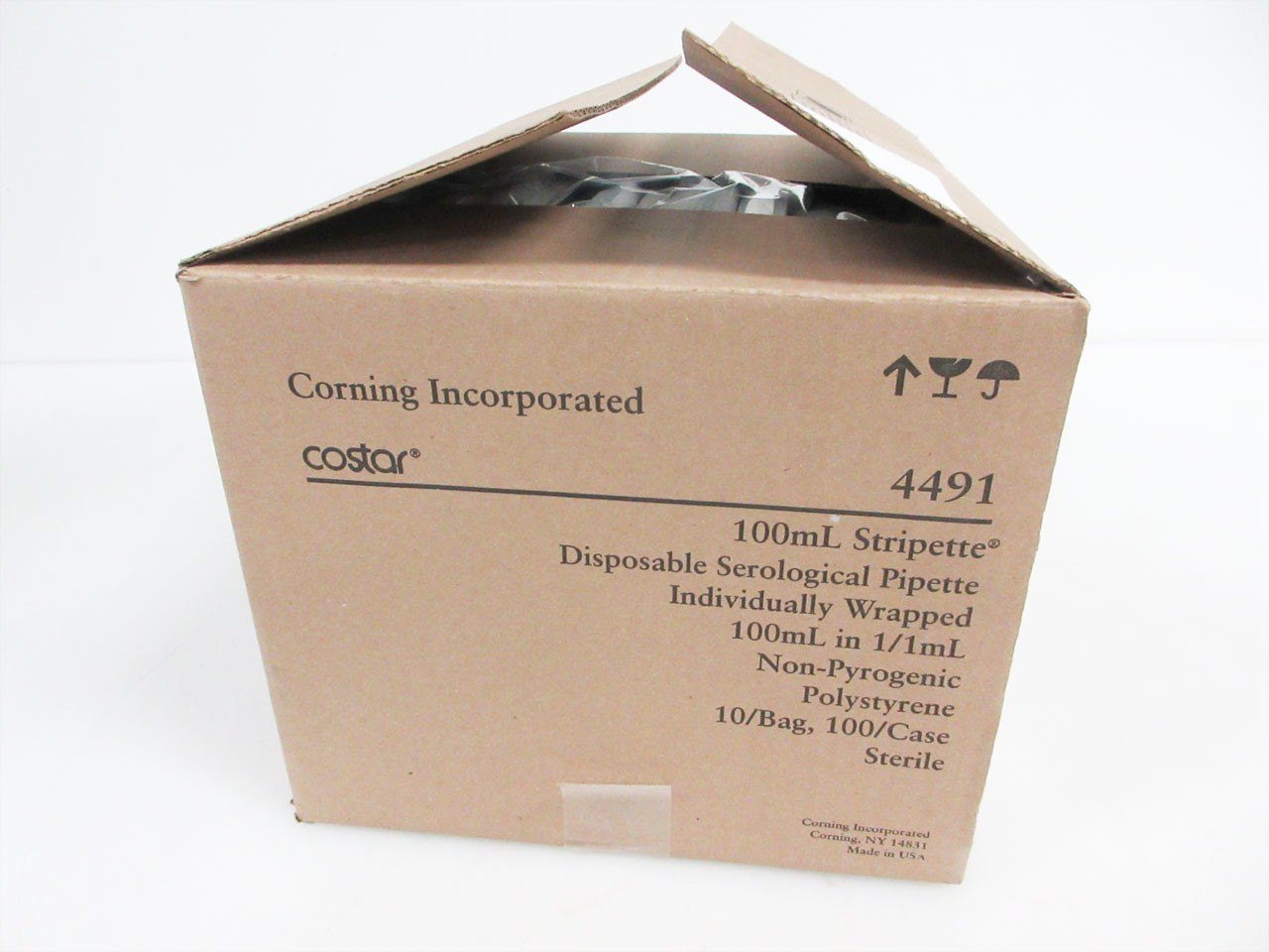 BOX 100 CORNING COSTAR 4491 100 mL STRIPETTE SEROLOGICAL PIPETTE EXP 12-2027