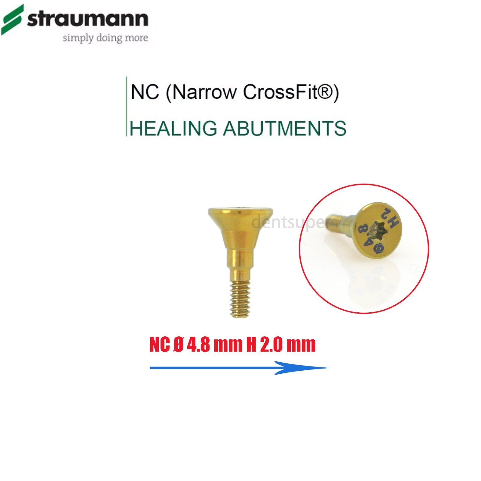 Fit Straumann ITI BL/BLT Healing Caps RC/NC, 3.6-6.5mm, Titanium, Closure Screws