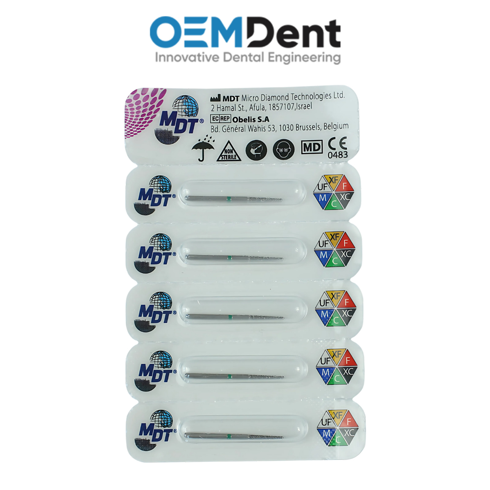 MDT FG End0 Pointed Cone with Rounded Uncoated Tip Diamond Burs E165 Restoration