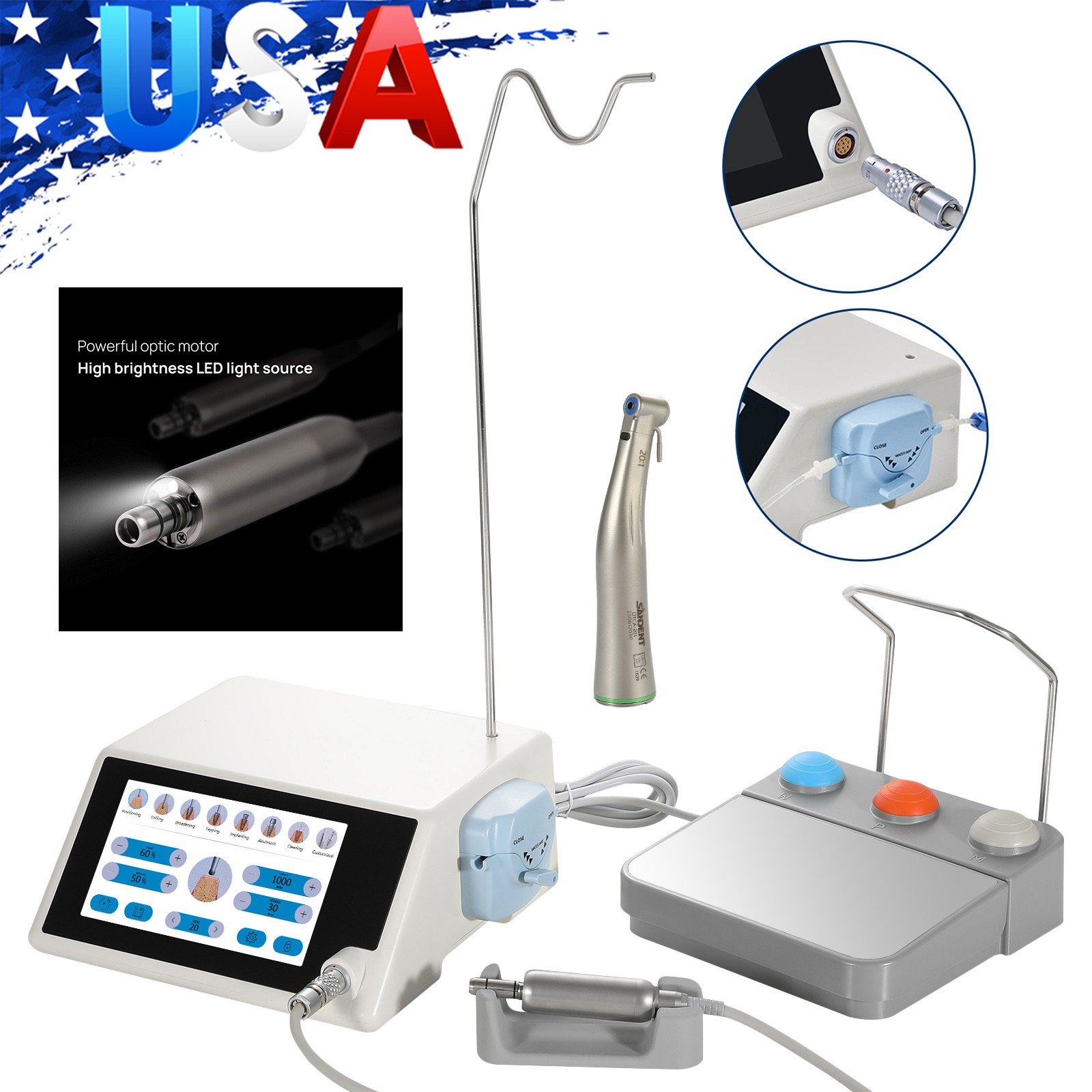 US SANDENT Monitor Osseointegration Stability Test / LED Brushless Implant Motor