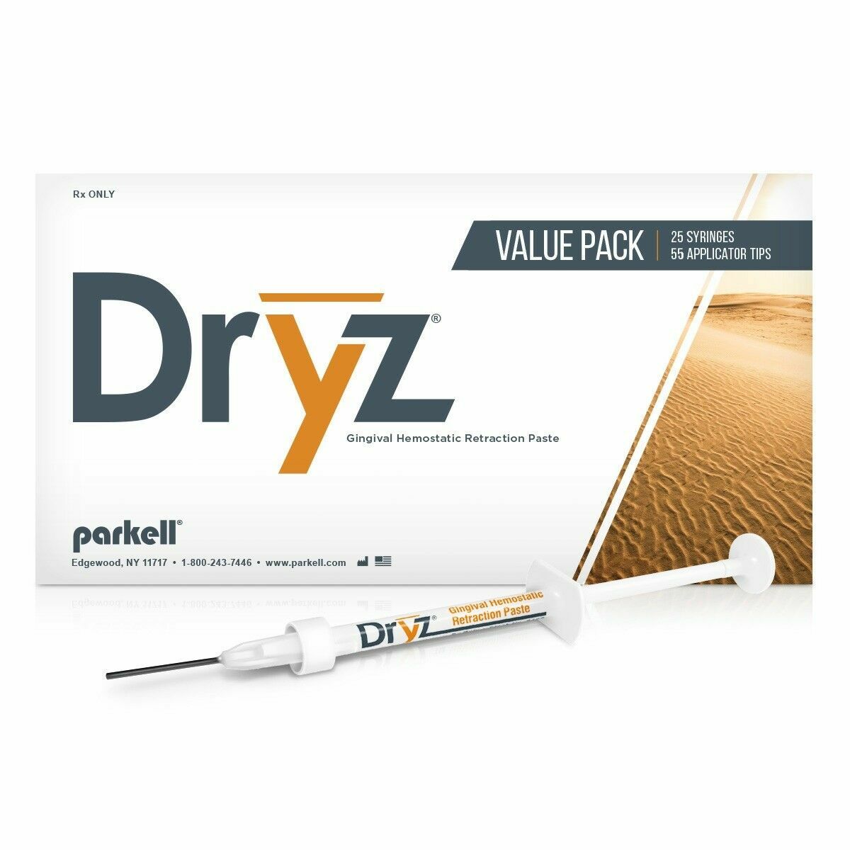 Parkell Dryz Hemostatic Retraction Paste 25 Syringes + 55 Tips Value Pack