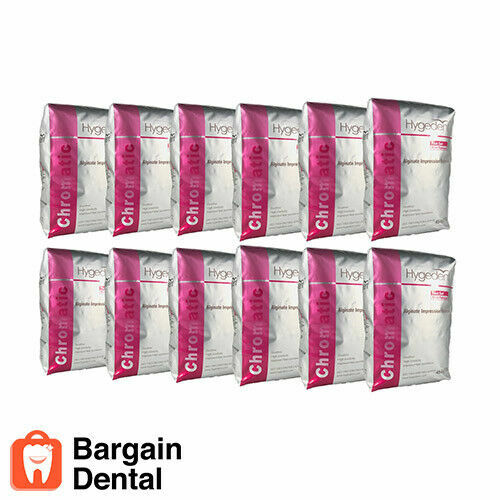 HYGEDENT Chromatic Color changing Fast Set Alginate Impression 1lb (12 Pack)
