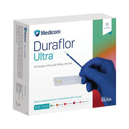 Medicom 1016-BG30 Duraflor Ultra Dental Varnish Bubble Gum 30/Pk 0.4mL