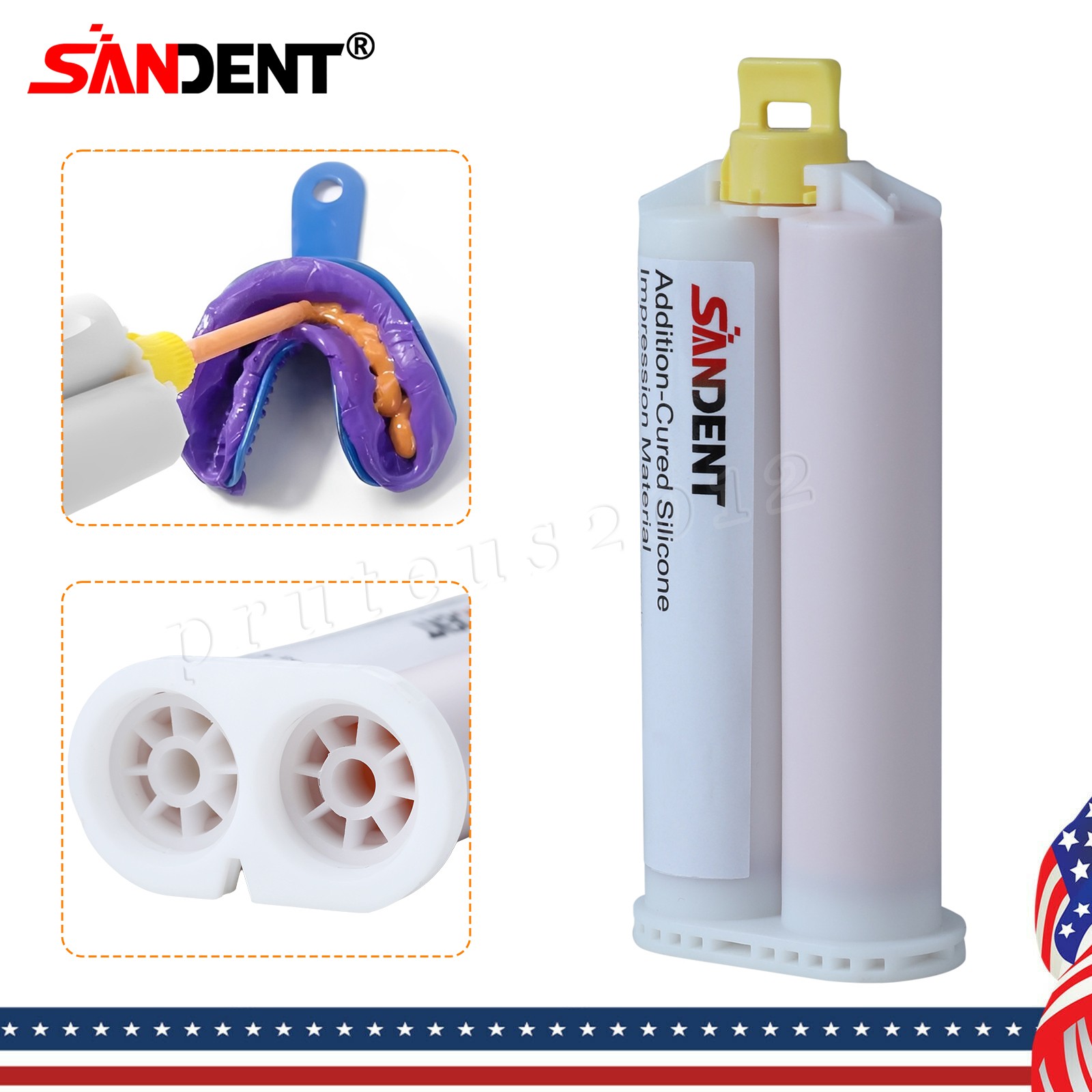 2Pc Dental Impression Material Light Body Fast Set Putty Silicone Catalyst 50ML