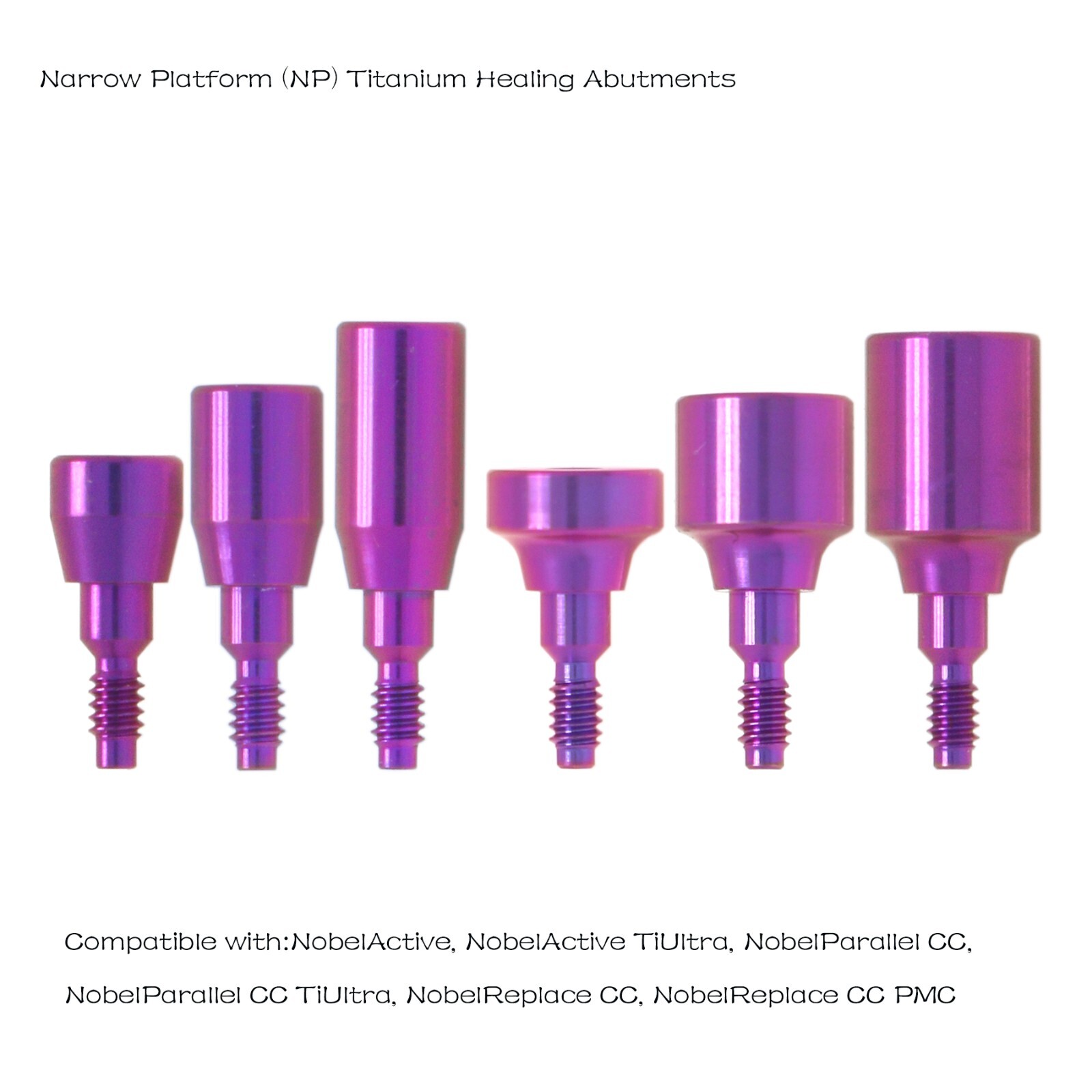 Nobel Healing Cap Abutment Dental NP Fits Nobel Active Φ3.6/5.0mm AH 3/5/7mm