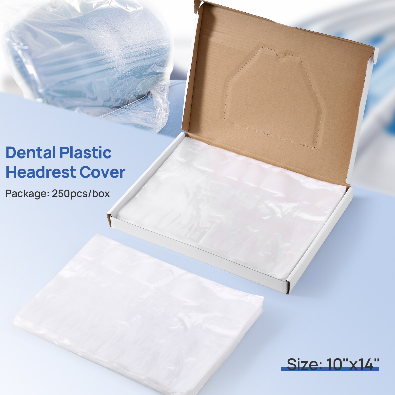 3000pcs Dental Headrest Cover Sleeves 10″X14″ Plastic Chair Cover Protector