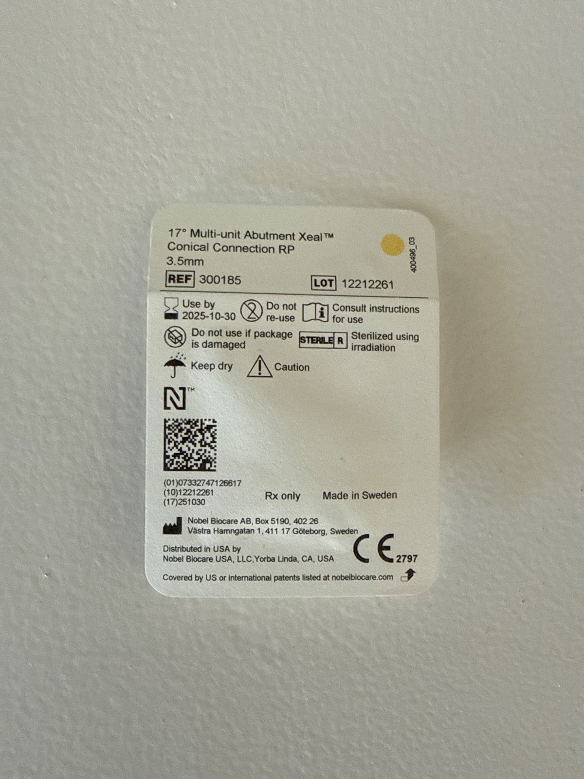 Nobel 17° Multi-unit Abutment Xeal Conical Connection RP 3.5mm