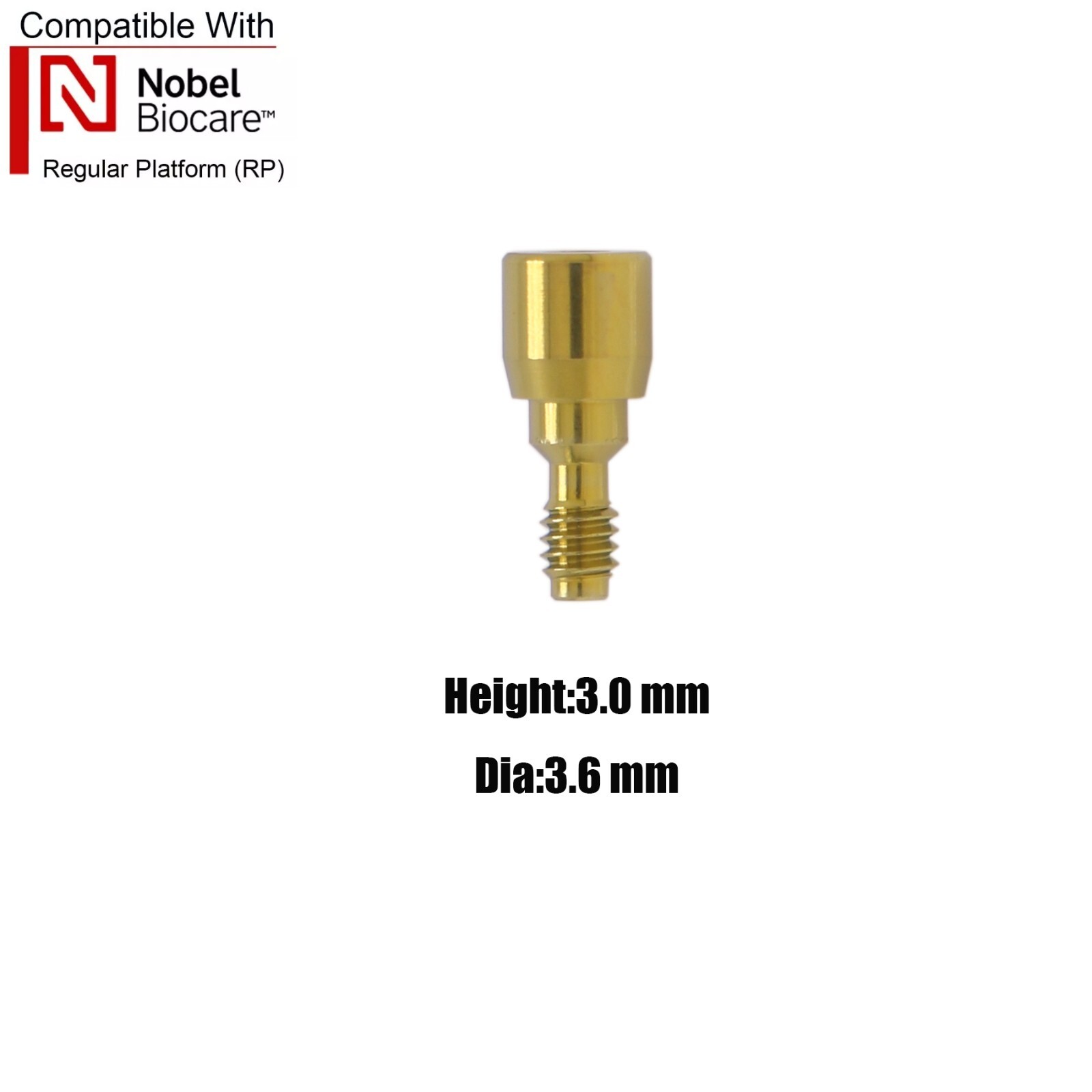 US Nobel Active Dental Regular Platform RP Healing Abutments & Cap Closure Screw