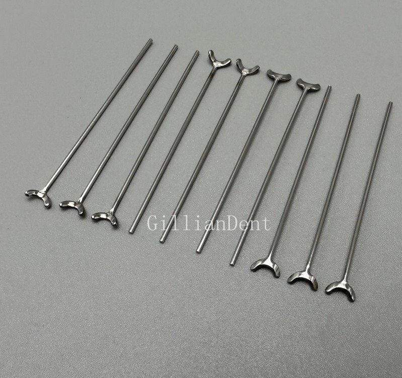 10pcs Dental Ortho Ball Retainer J Clasp Oblique Clasps Bars 0.8/ 0.9mm Y-Type