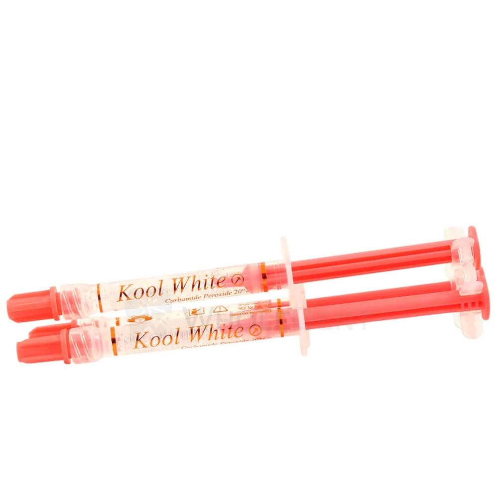 PacDent Dental Kool White 10%, 15%, 20% Teeth Whitening Gel Syringes 1.2mL