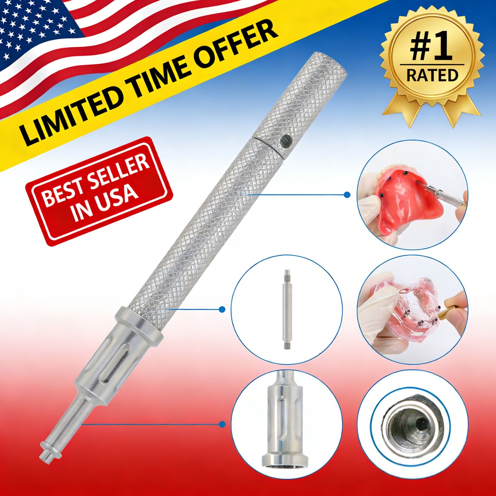 US Dental Locator Core Tool 3-in-1 Insertion Removal Driver Zest Locator Legacy