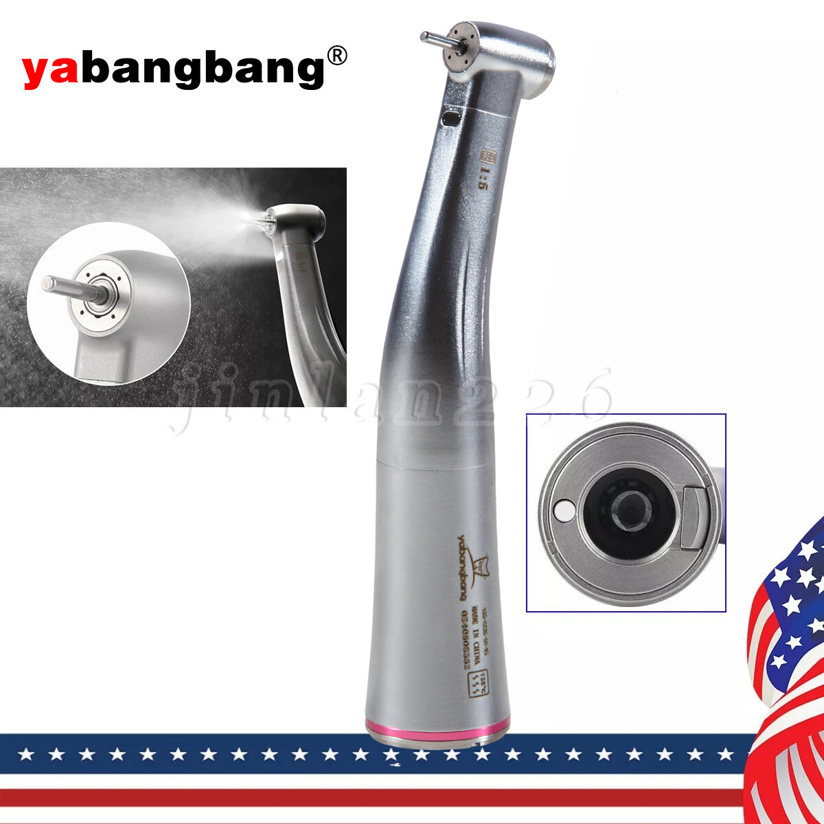 Dental 1:5/1:1/20:1 LED (Fiber Optic)Handpiece /Prophy Handpiece Air Motor 4Hole