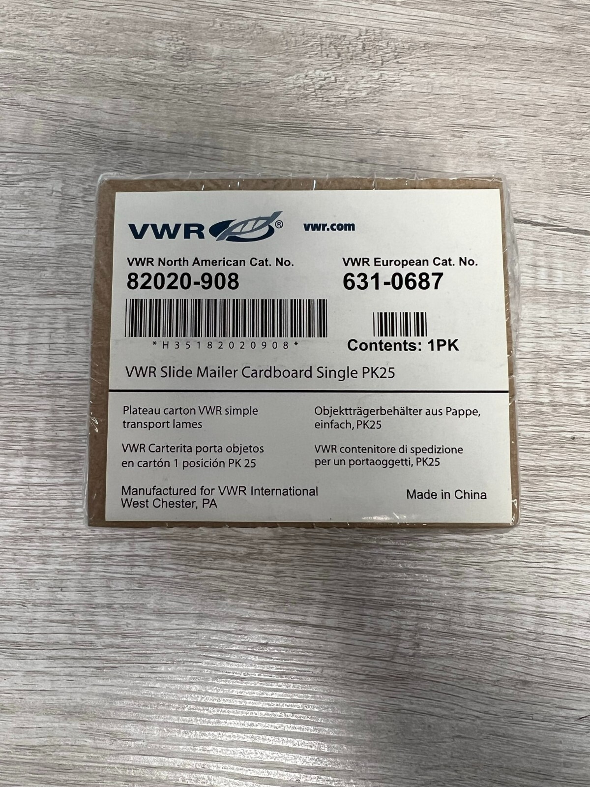 VWR 82020-908 Slide Mailer Cardboard Single QTY:25/Pack