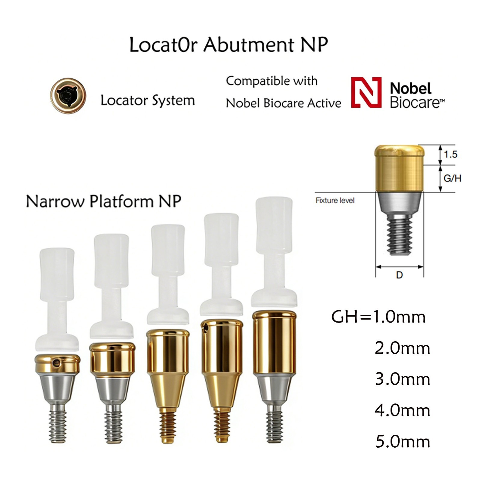 US For Hiossen/Nobel Biocare/Zimmer/Bego/Mis Dental Locator Attachment Abutment