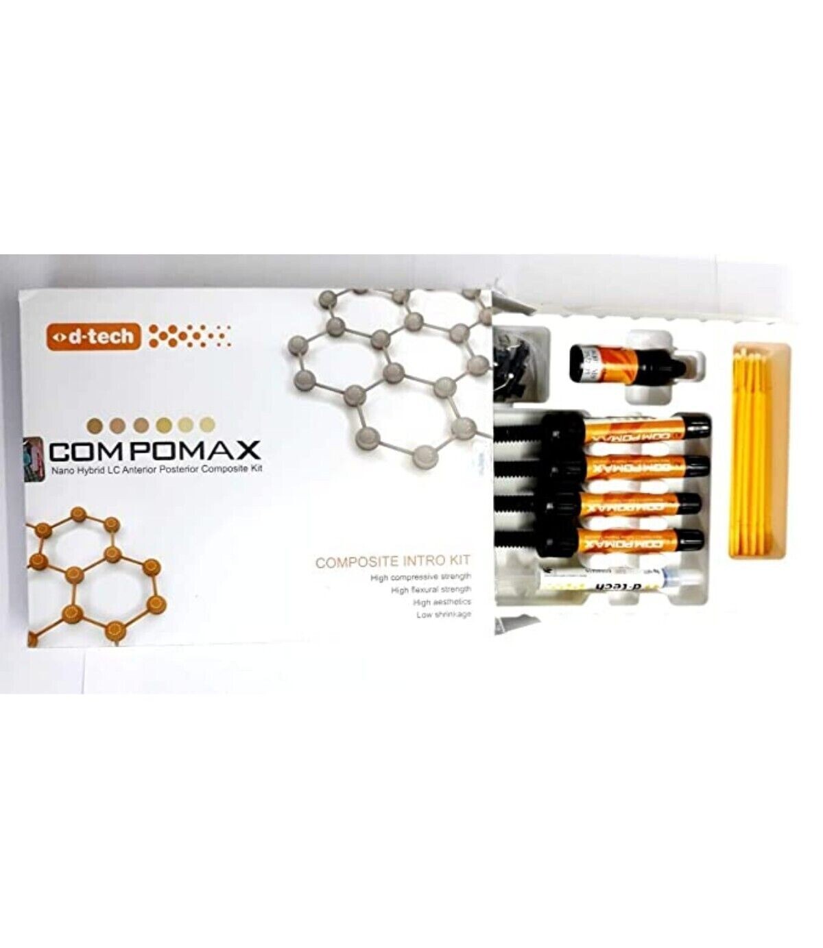 D-Tech Compomax Restorative Nano Hybrid LC Anterior – Posterior Composite Kit