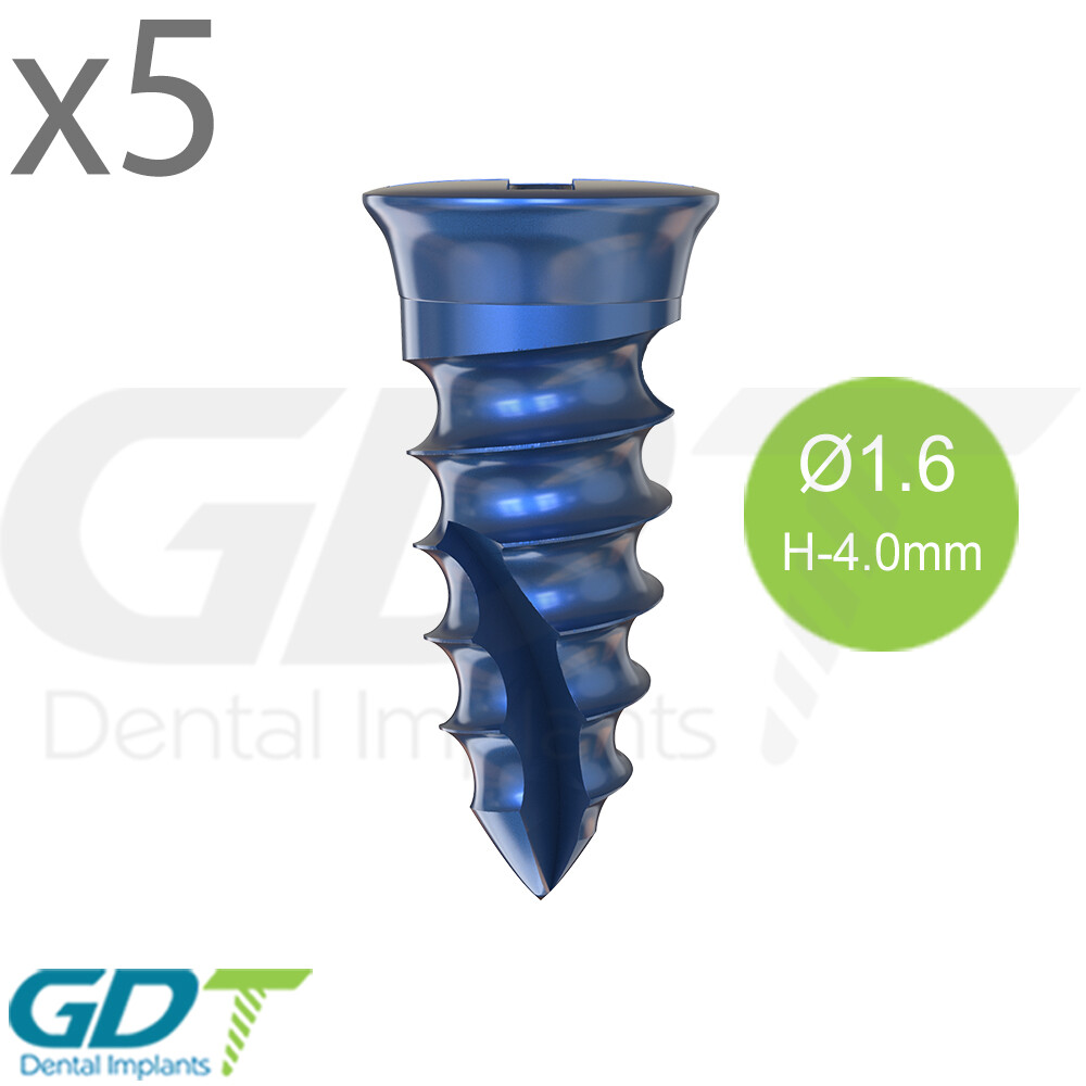 5 Self Drilling GBR Bon Screw Ø1.6mm, 4.0mm Membrane Fixation Dental Im plant