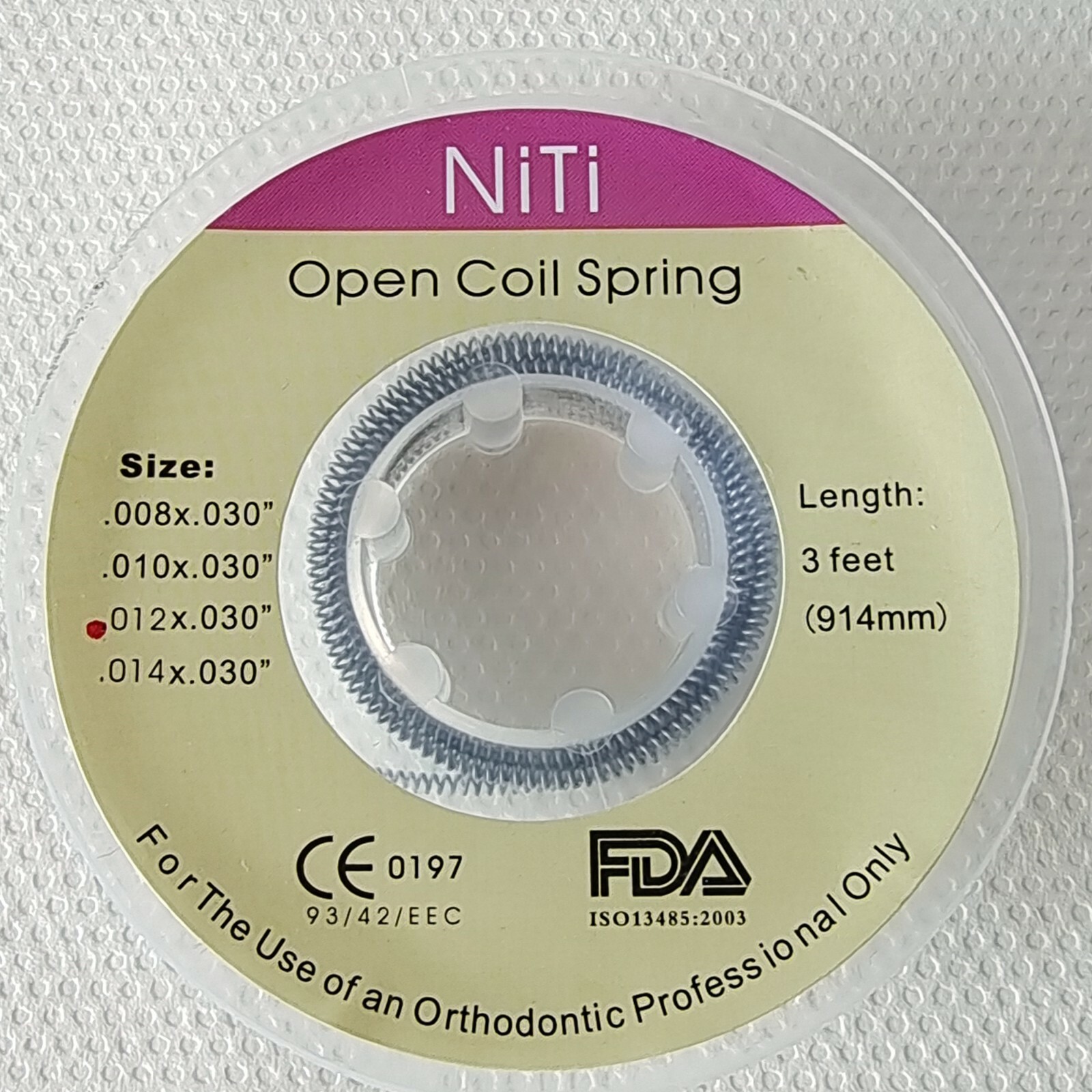 1 Roll Dental Orthodontic Niti Open Coil Spring Spool Dia.012 *030 ” inch 914mm