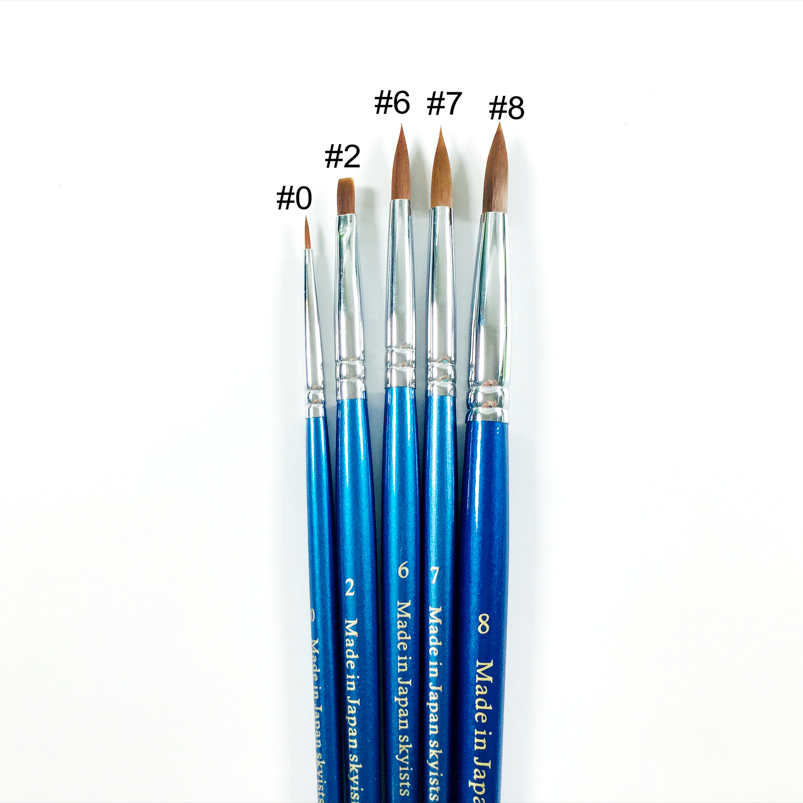 5pcs/Set Dental Blue Porcelain Nylon Hair Brush Pen For Dental Lab #0 2 6 7 8