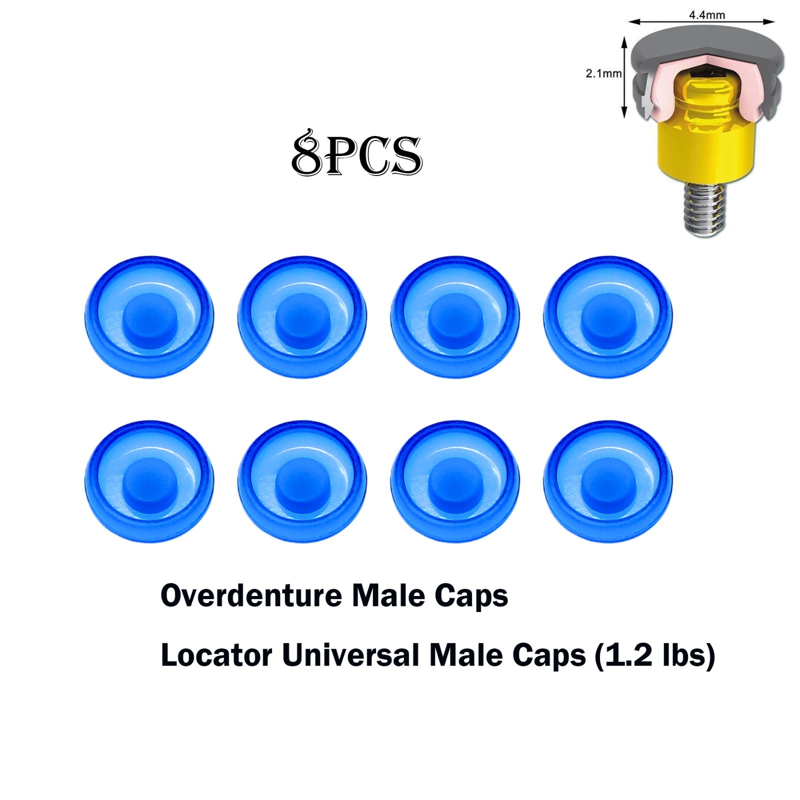 Dental Overdenture Locator Abutments Retention Caps Implant Male Cap Inserts Set
