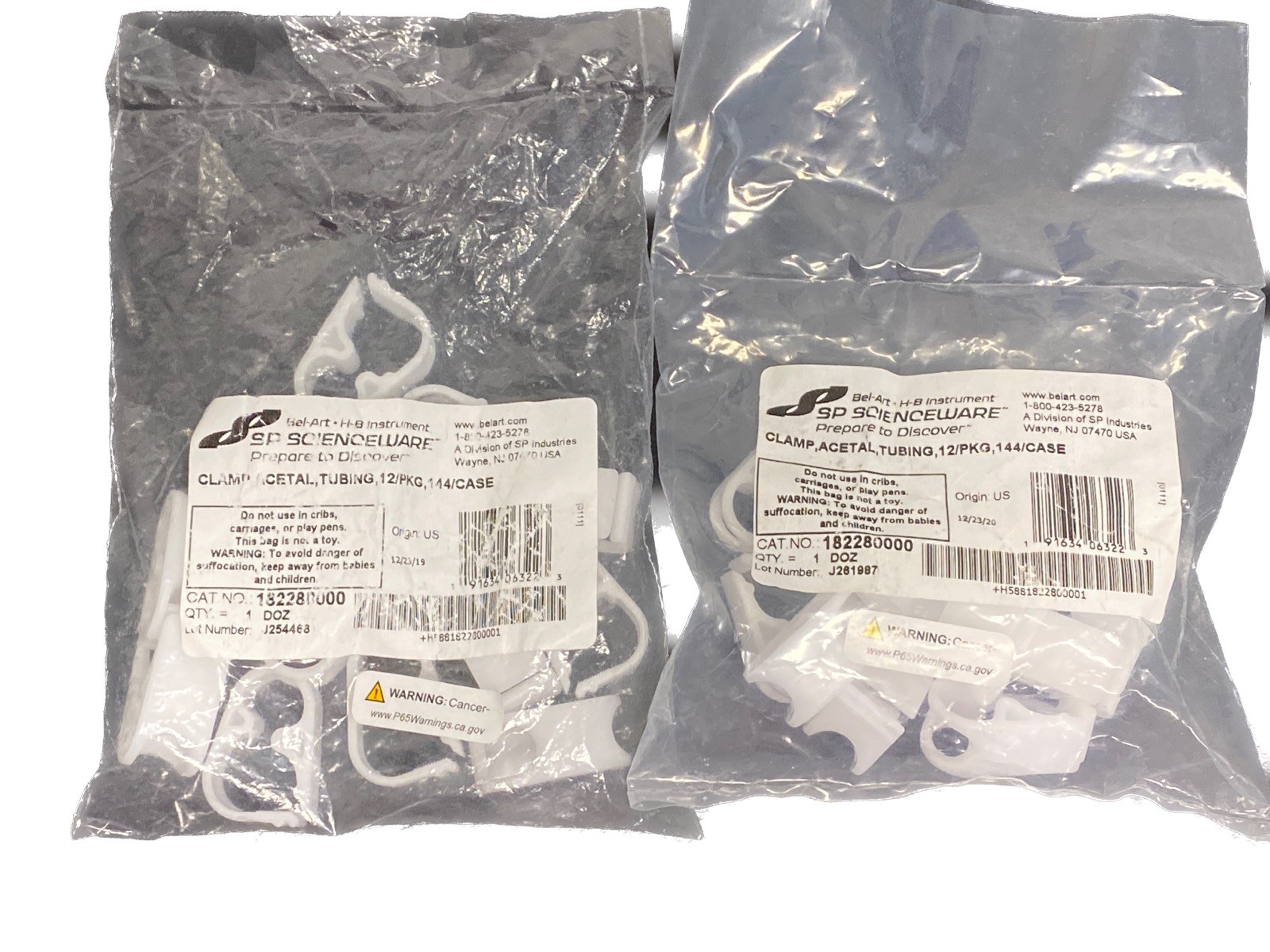 (24) BEL-ART Acetal Plastic Tubing Mid-Range Clamps 1/8-7/16” OD F18228-0000