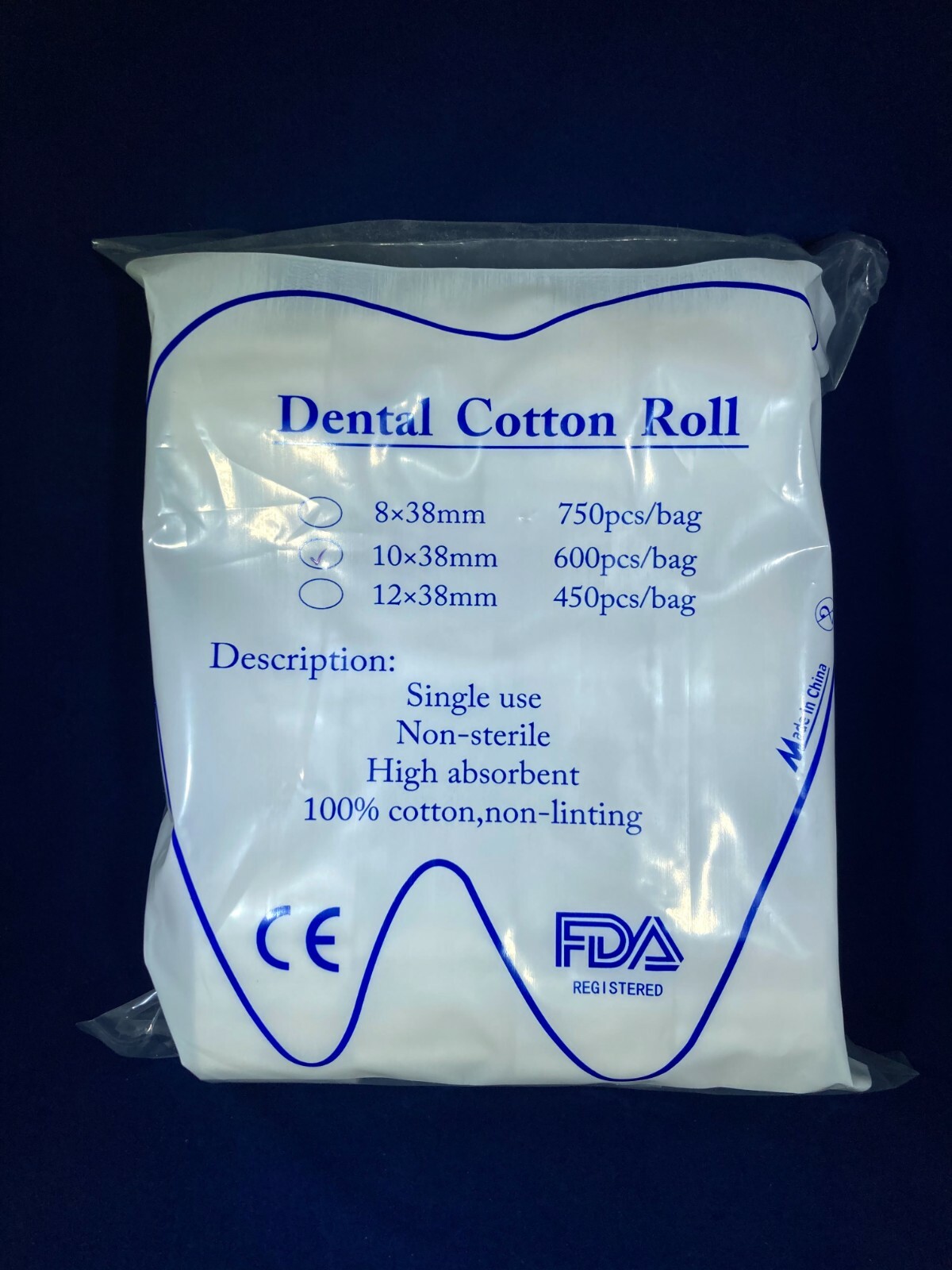 DENTAL COTTON ROLLS HIGH ABSORBENT 600 PCS/BAG