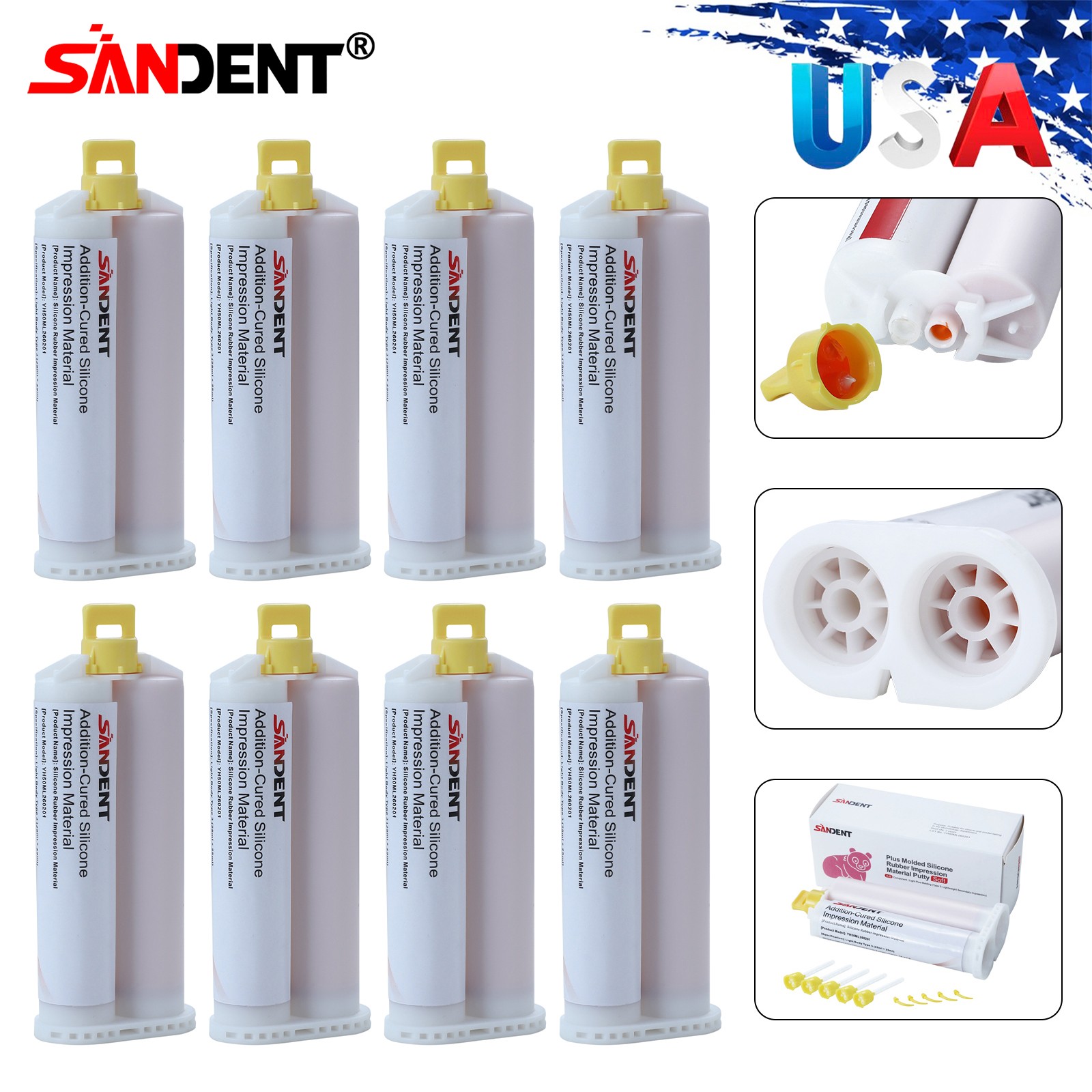 Light Body Standard Regular Set VPS Impression Material, 8 Cartridges PVS