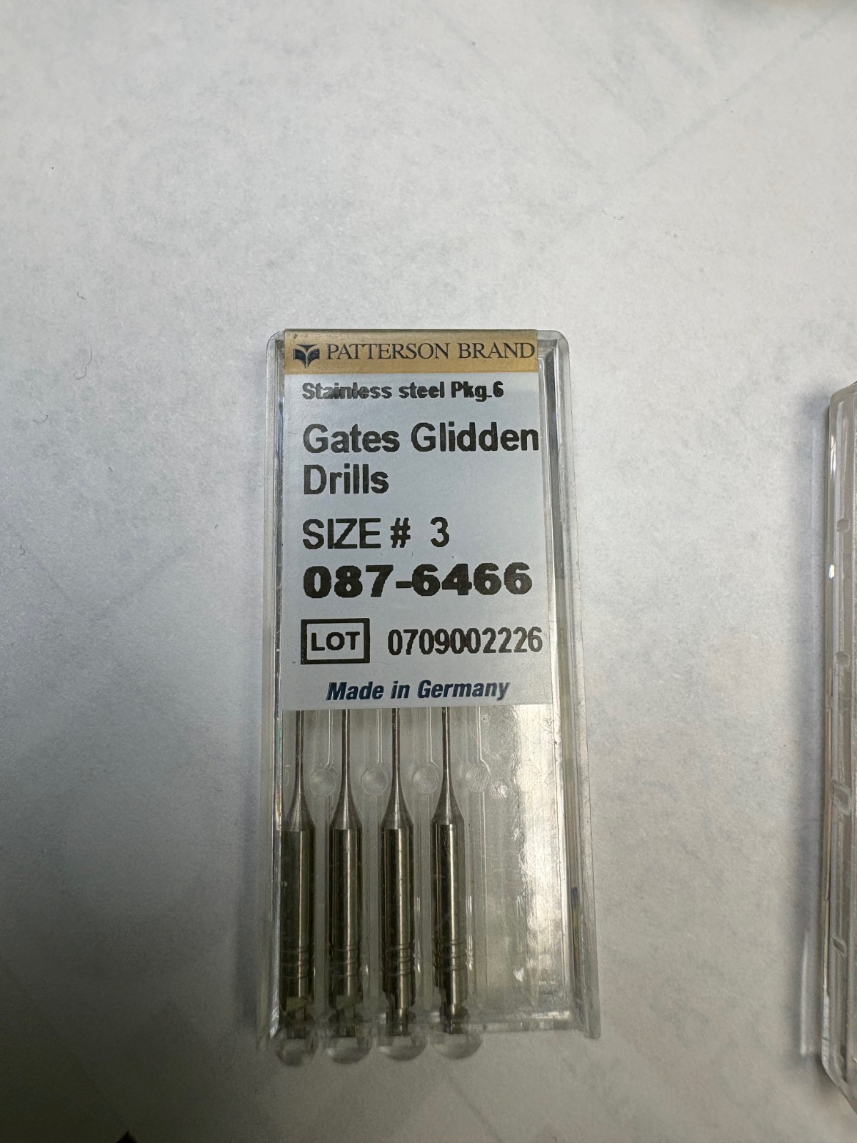 Patterson Dental Endo Stainless Steel Gates Glidden Drills size 3, 4 drills