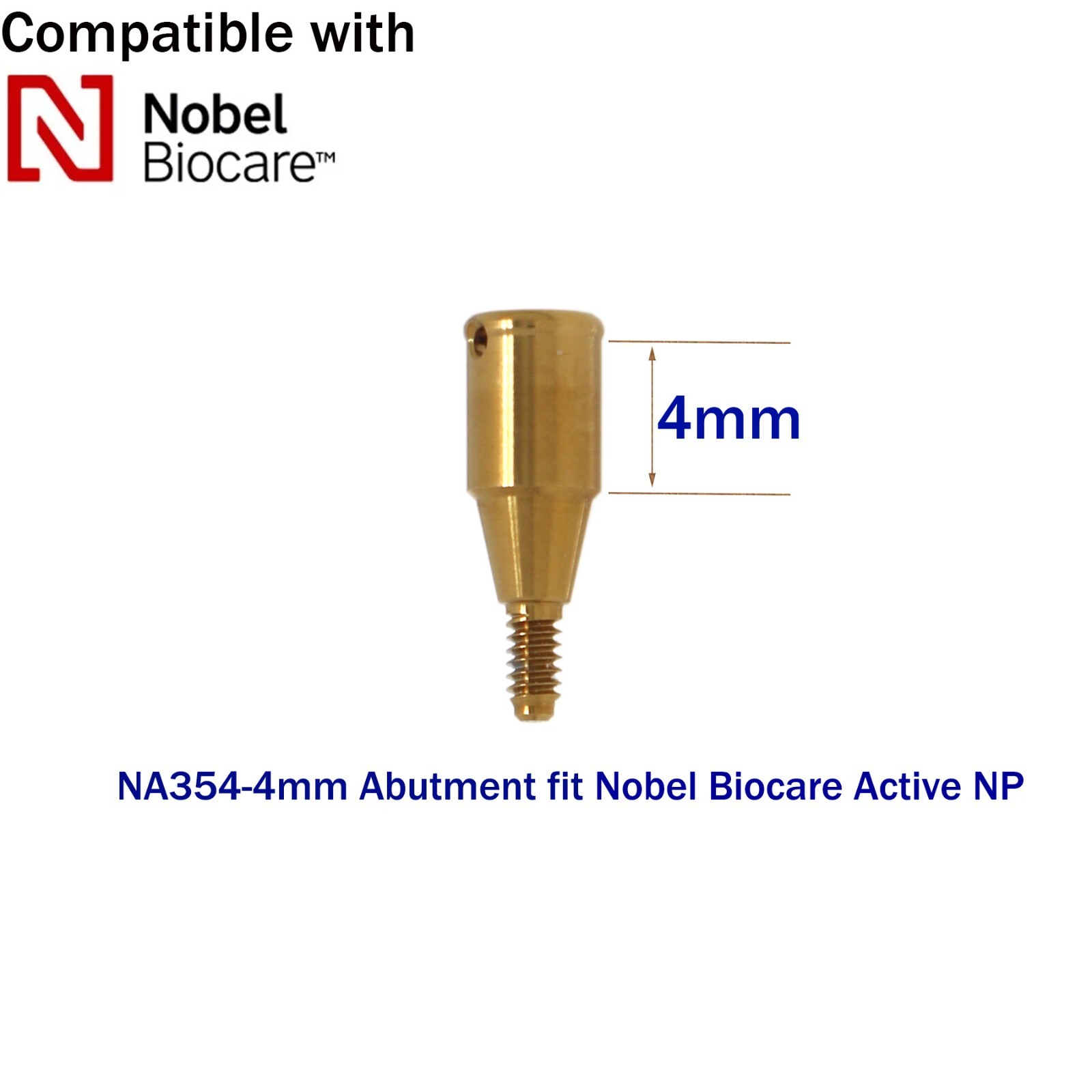 Dental Nobel Biocare Active Locator Abutment NP/RP Conical Titanium 1-5mm Height