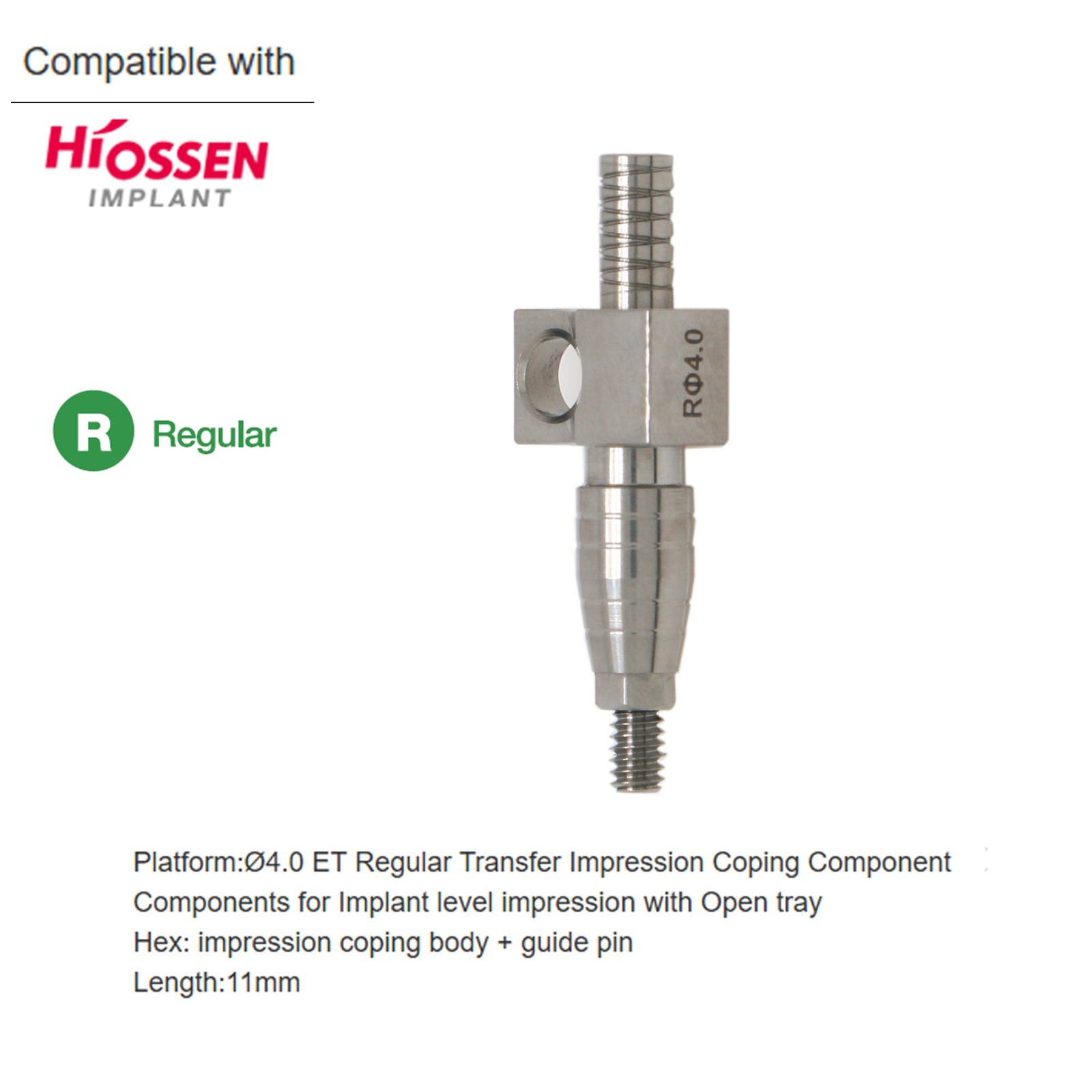 Open Closed Tray Impression Coping Guide Pin For Hiossen ET/OSST TS Mini/Regular