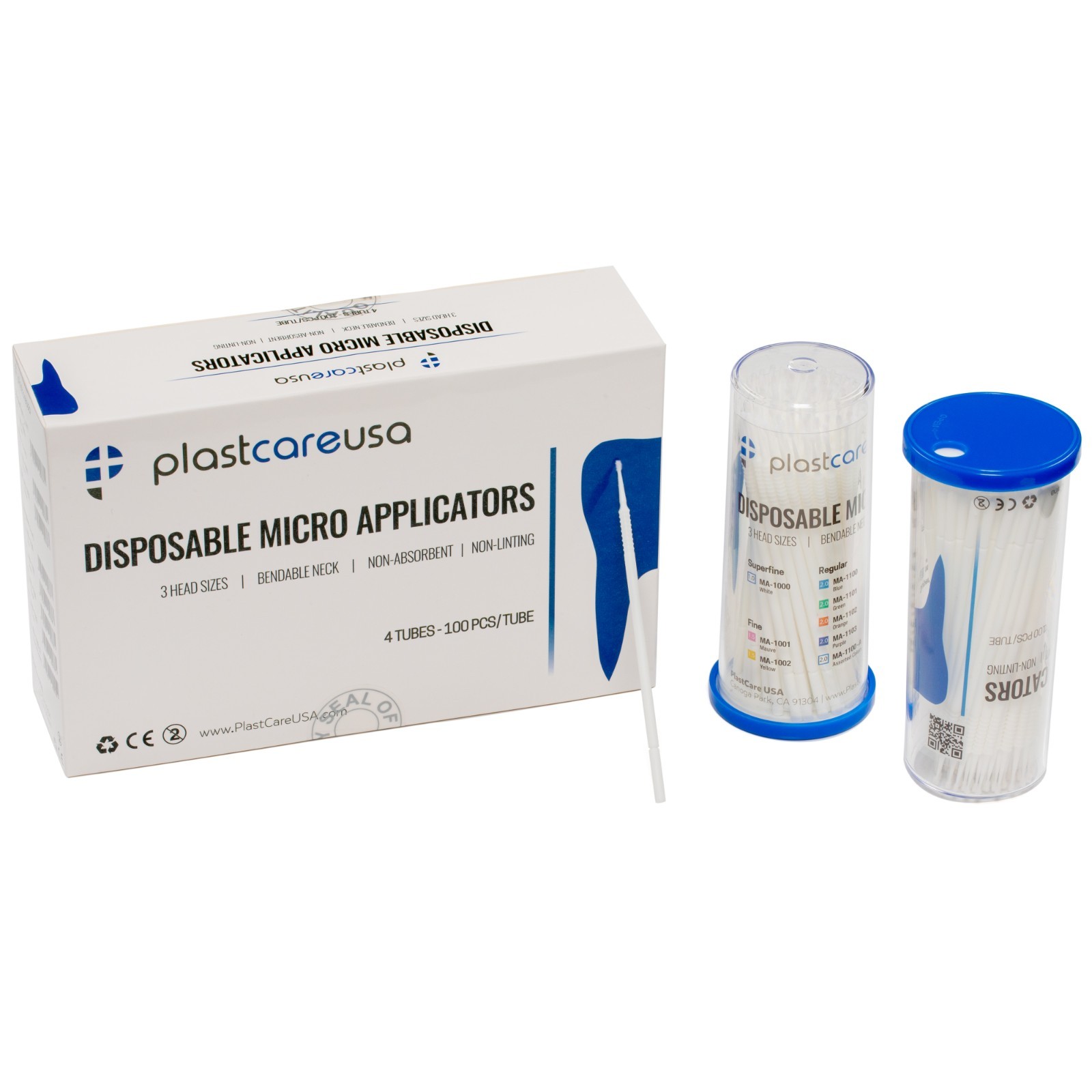 Micro Applicator Brushes 400 Super Fine 1.5mm Dental Bendable Disposable White