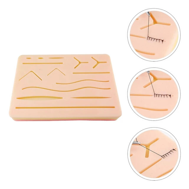 Suture Practice Kit Reusable Silicon Suture Pad for Suture Training, Durable Sut