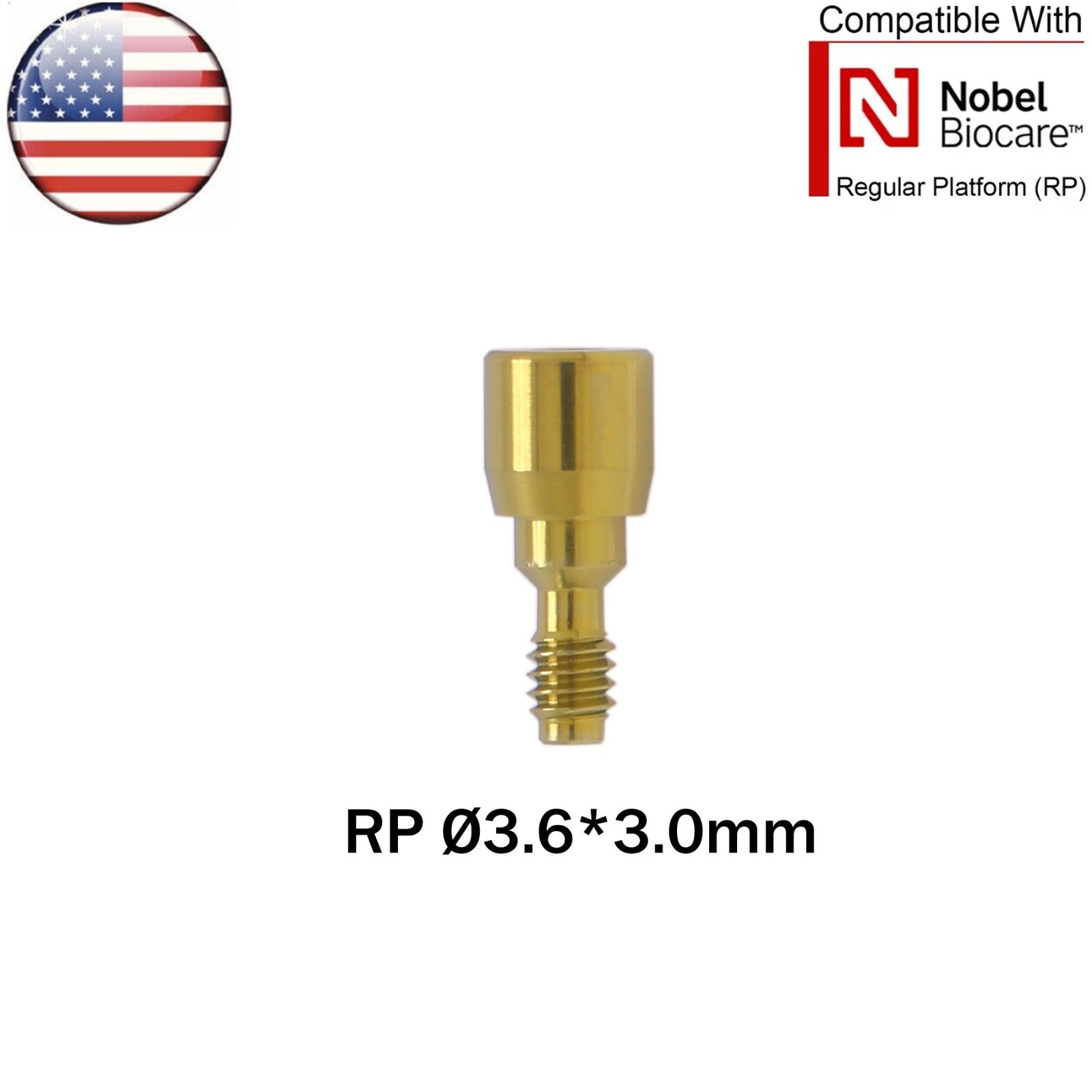 US Dental Nobel Healing Abutment Caps RP Fit NOB Active ∅3.6/5.0/6.0 H3/5/7mm