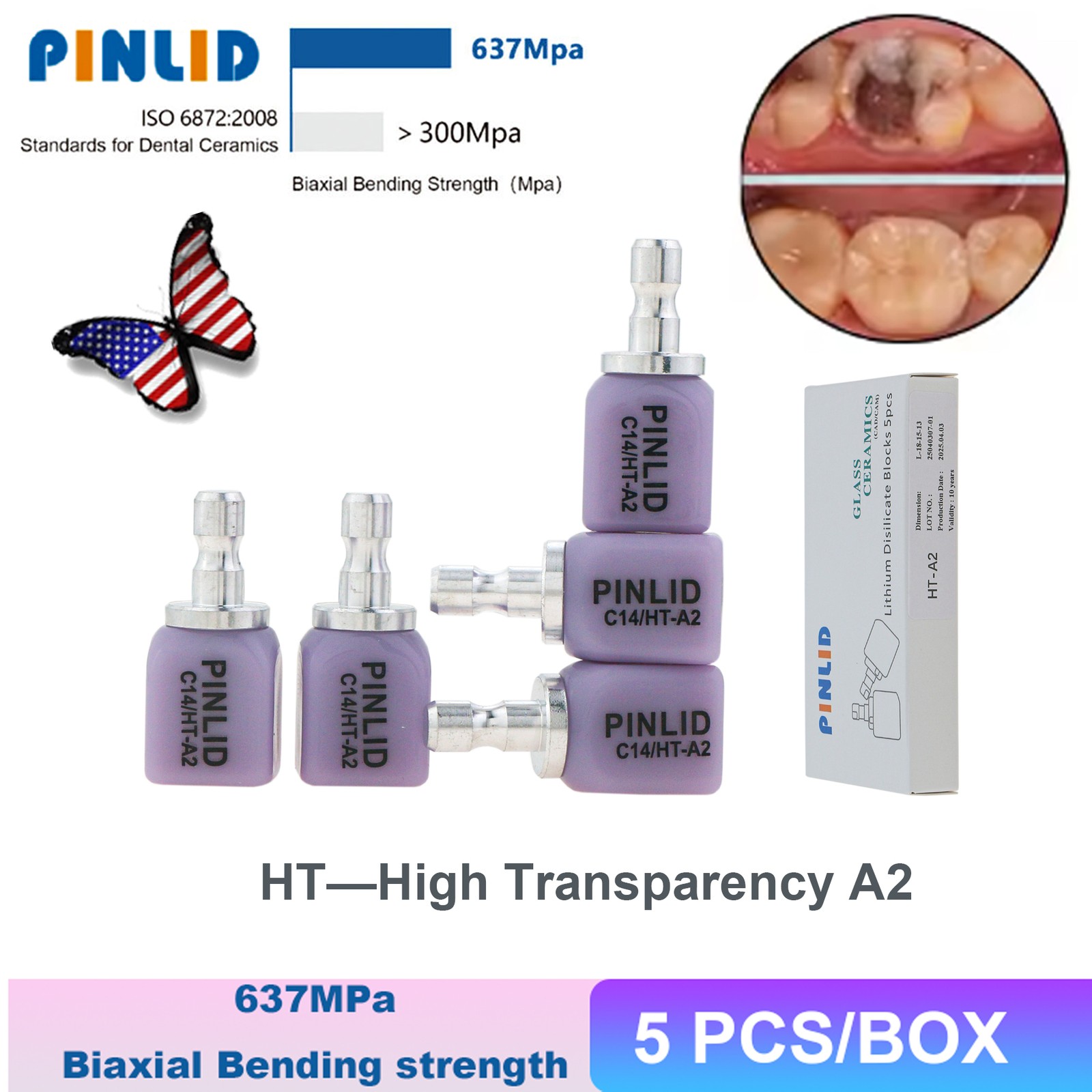 US C14 Dental Lithium Dislicate Block For Sirona Cerec IPS e.max CAD CEREC Block