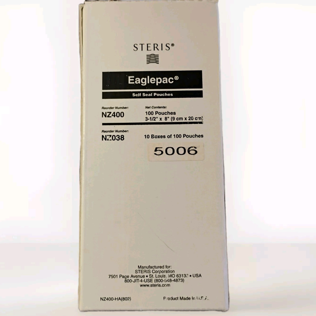 Steris Eaglepac Self Seal Pouches 3½” x 8″ NZ400 Sterilizing & Autoclave Medical