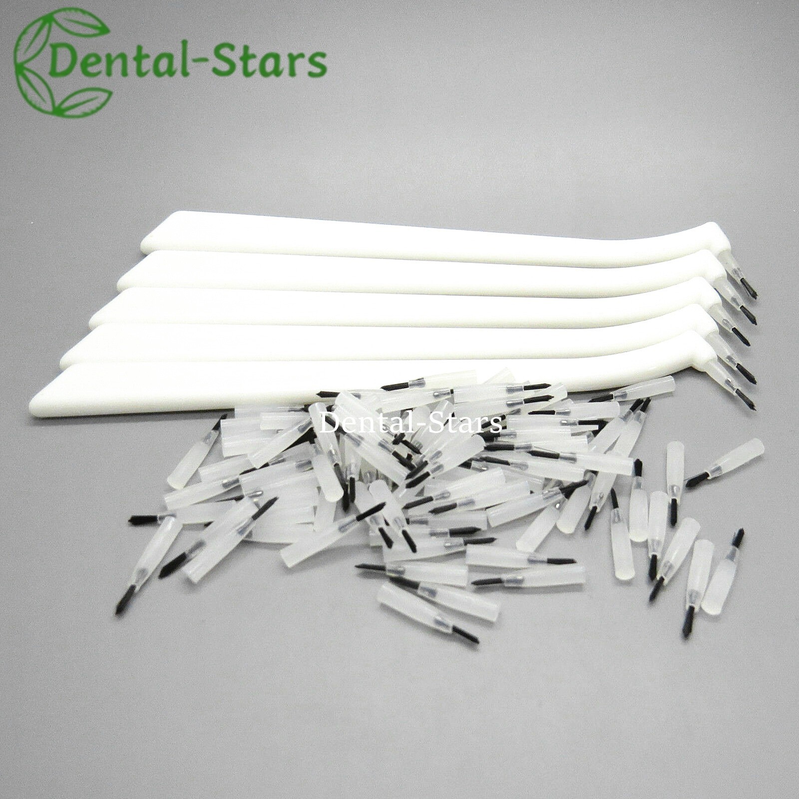 Dental Disposable Composite Brush Tips Applicator w Replaceable Brushes Handles