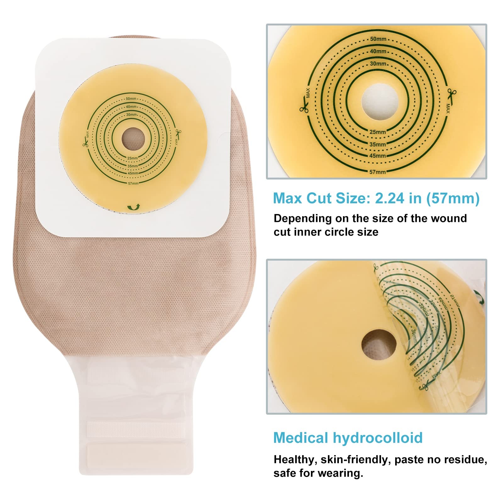 VLOOKUP 21 PCS Colostomy Bags,Ostomy 15+6pcs Two-piece Ostomy Bag