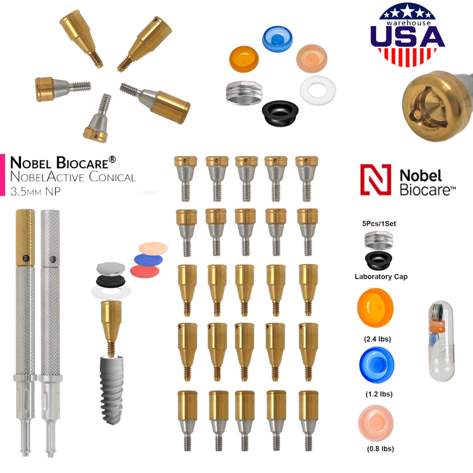 US Dental Locator Overdenture Abutment & Accessories Compatible Multiple Implant