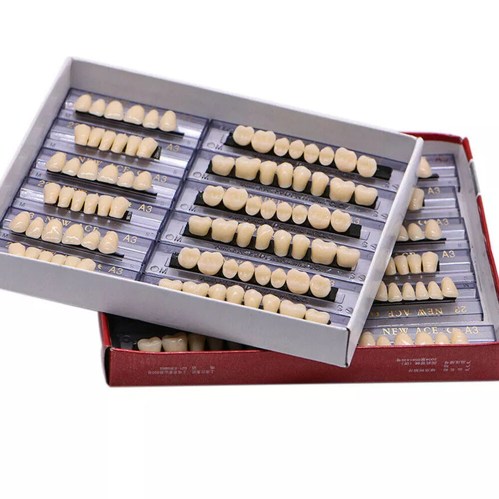 168Pcs Dental Acrylic Resin Denture 23# Shade A3 Full Upper Lower False Teeth