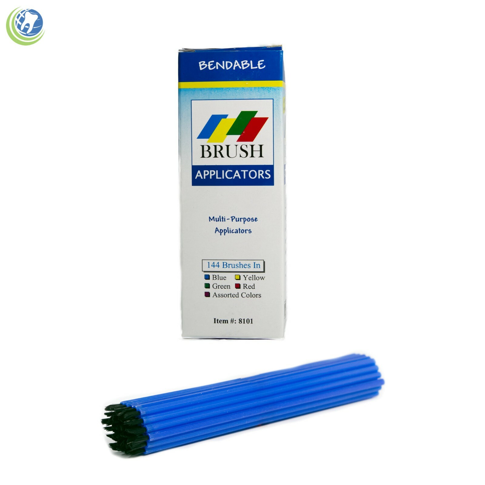 Dental Lab Disposable Brush Applicators Bendable 144 PCS (1 Box) Blue
