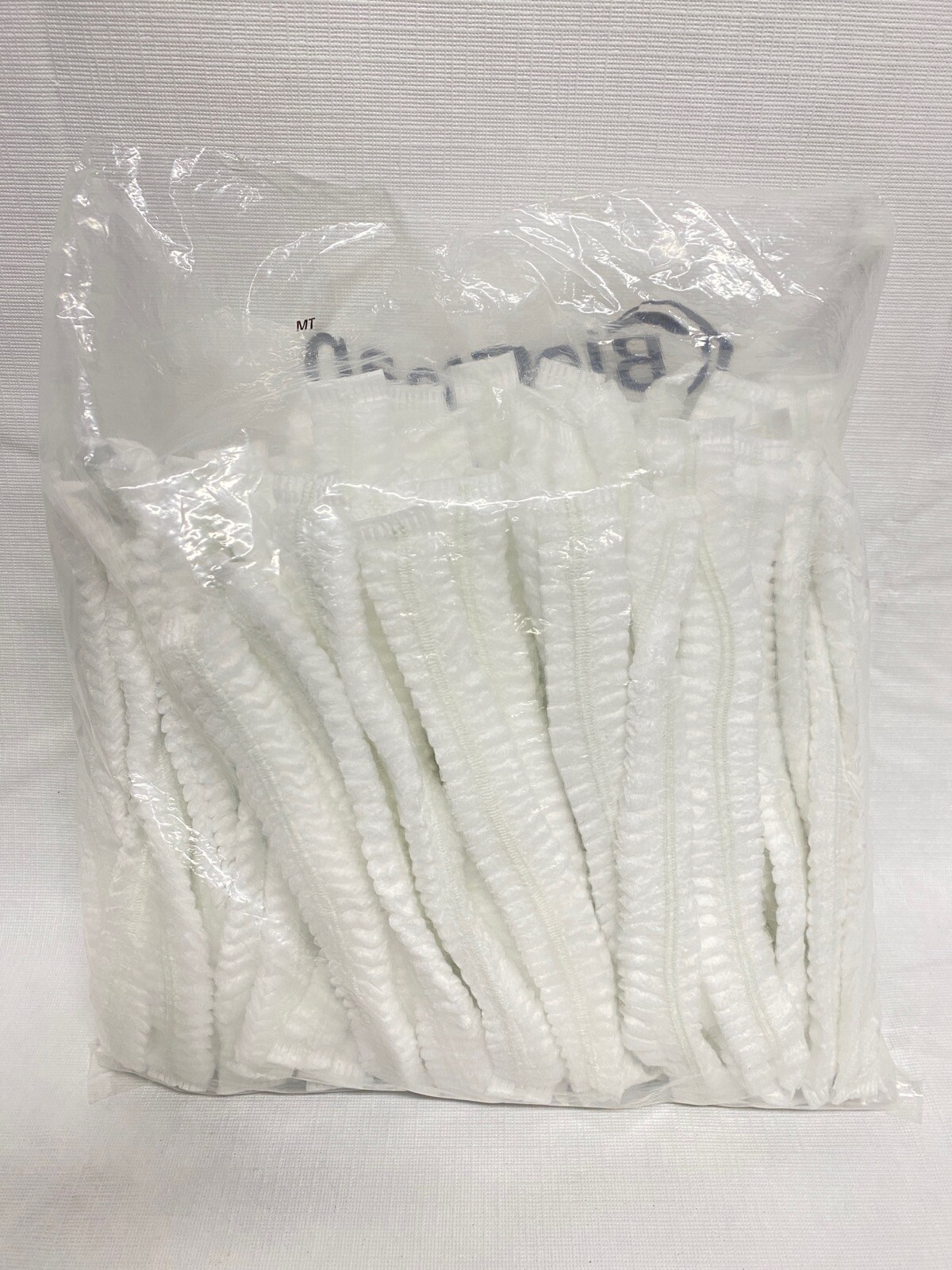 (86 Pcs) ANSELL BioClean White Polypropylene 19” Bouffant Caps Universal BBC-W