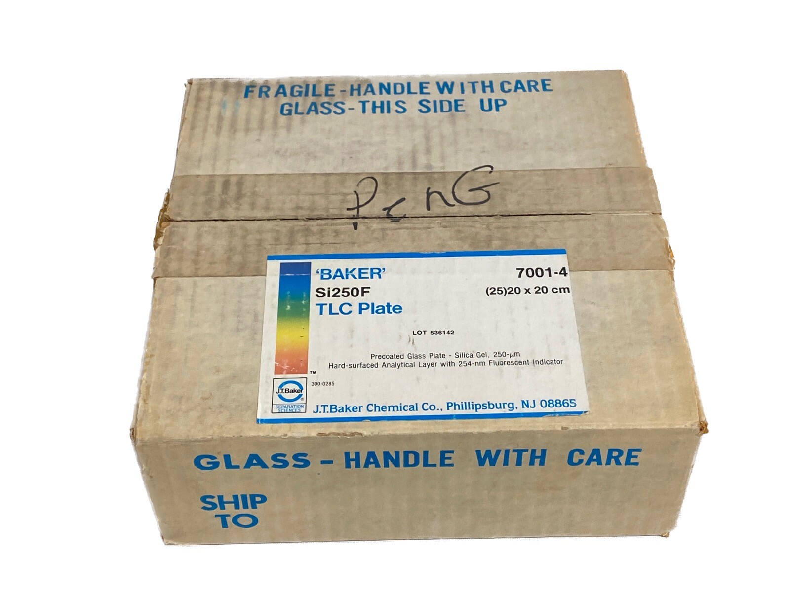 (25) J.T. BAKER TLC Chromatography Silica Gel Uniplates 20x20cm Si250F 7001-4
