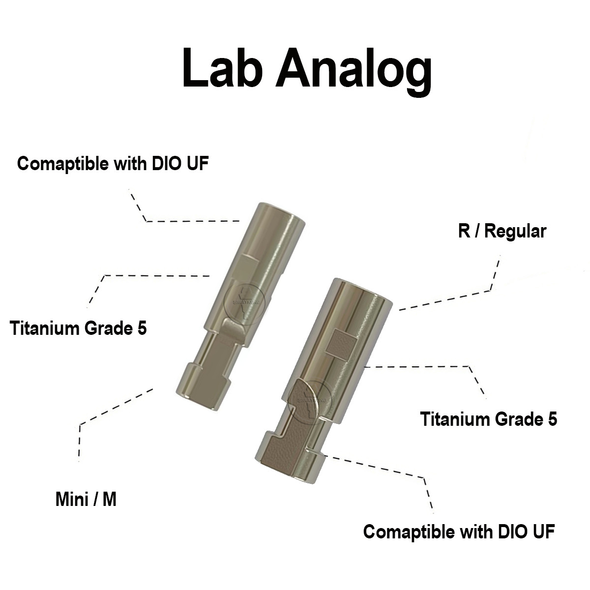 5/10/20/50/100 Pcs Dental Lab Analog Compatible with DIO UF II Mini /Regular
