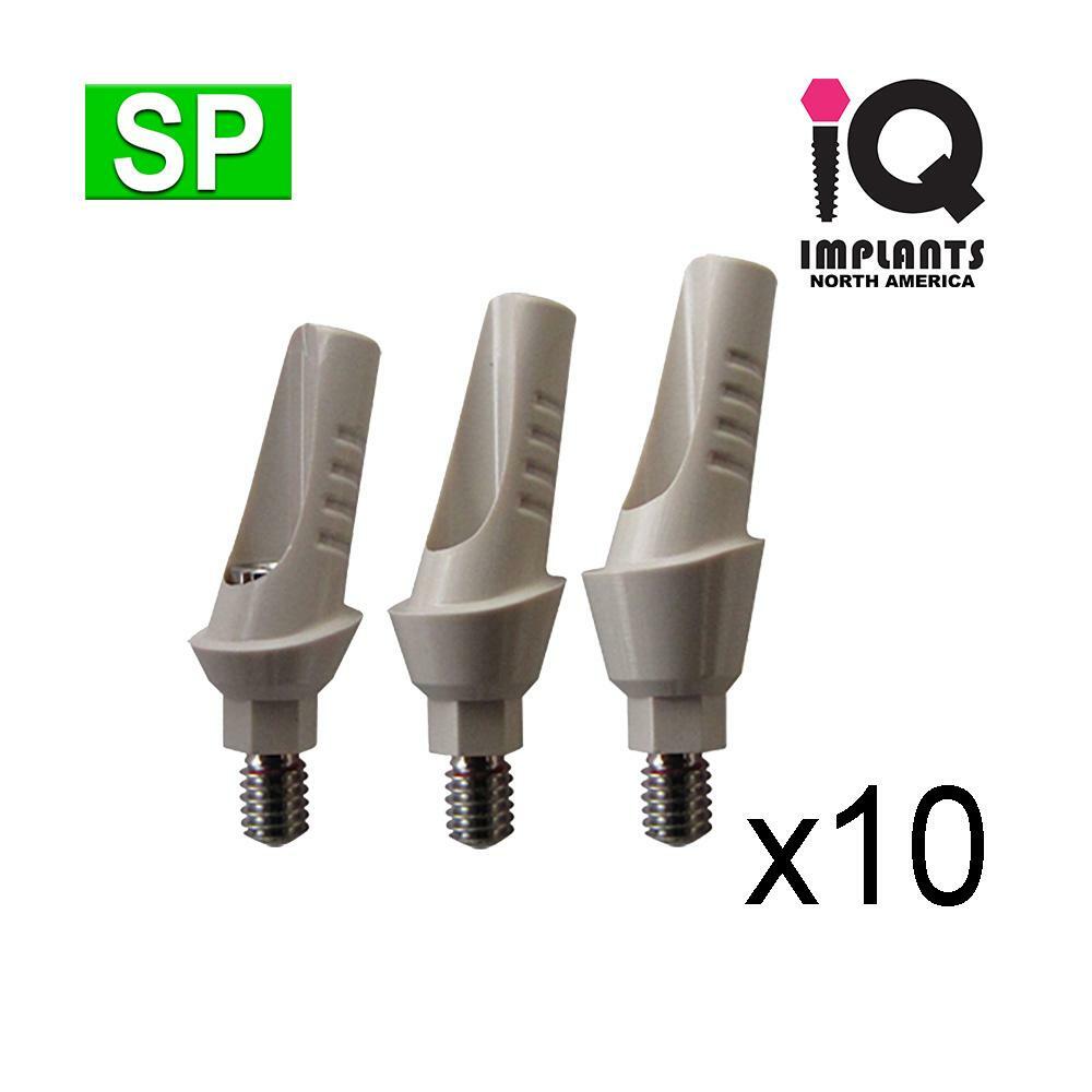 IQ USA Temporary PEEK Attachment, 15º Angled 3-Heights (10 Pk), 3.5-3.75 Int Hex