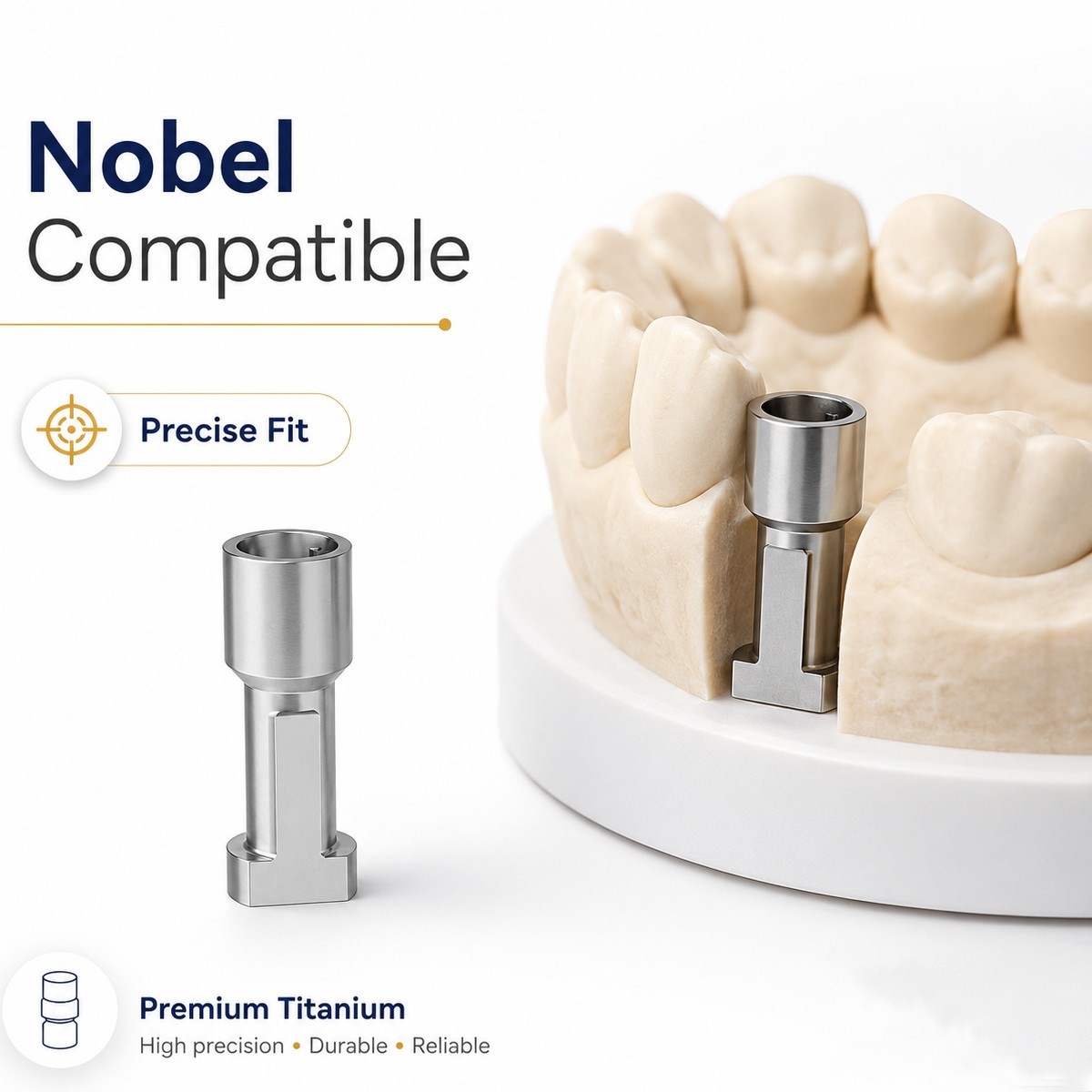 US Titanium Fit Nobel Biocare NP RP Conical Implant Lab Analog Replica 5Pcs/Pack