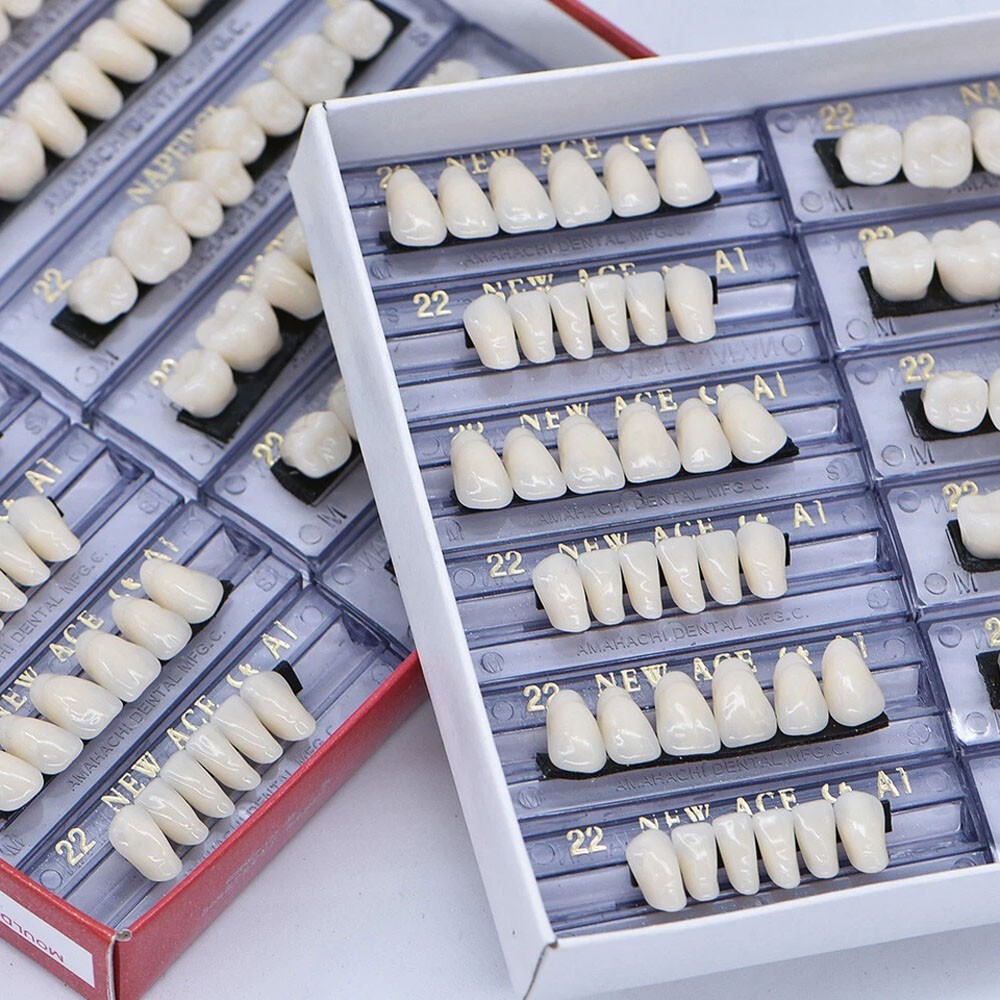 168PC Acrylic Resin Denture #22 Dental Upper Lower Shade A1 Teeth Set USA #22 A1