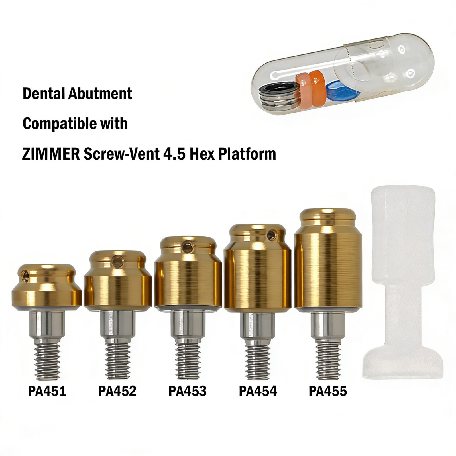 US Implants Locator Abutment Caps for Zimmer Tapered Screw-vent 4.5 Internal-Hex