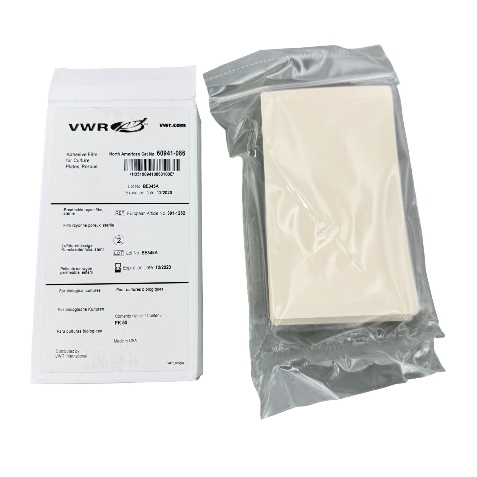 VWR 60941-086 Adhesive Film Culture Plates Porous Breathable PK50 EXPIRED