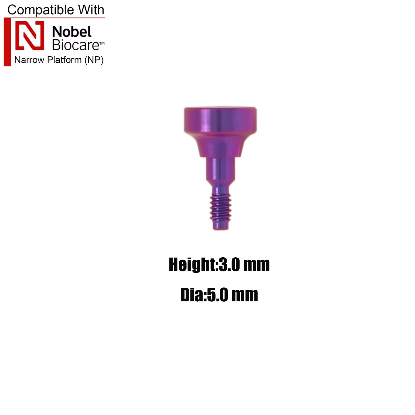 US Nobel Dental NP Healing Cap Abutments ∅3.6/5.0mm Fit Compatible NobelActive