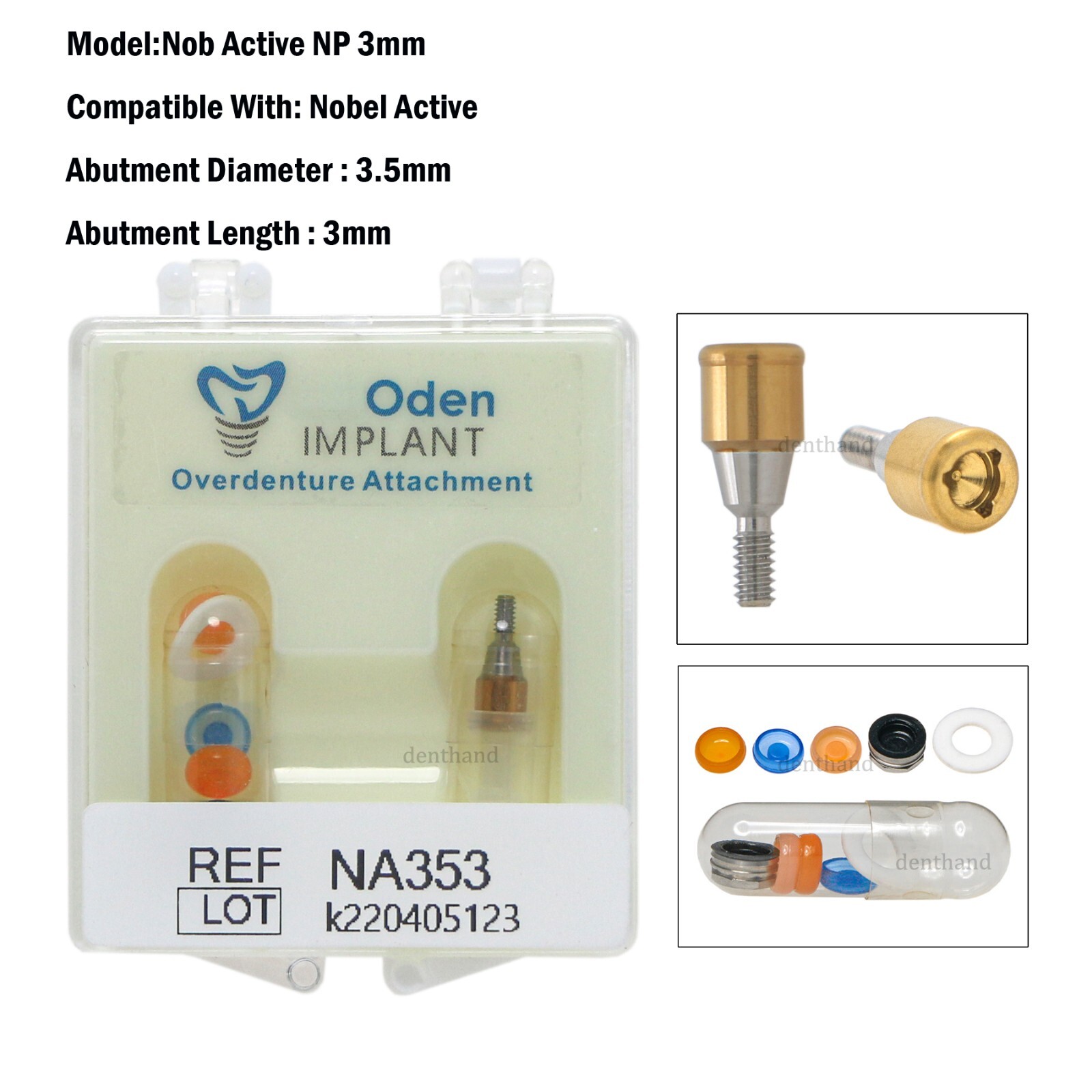 Dental Nobel Biocare Active Locator Abutment NP/RP Conical Titanium 1-5mm Height